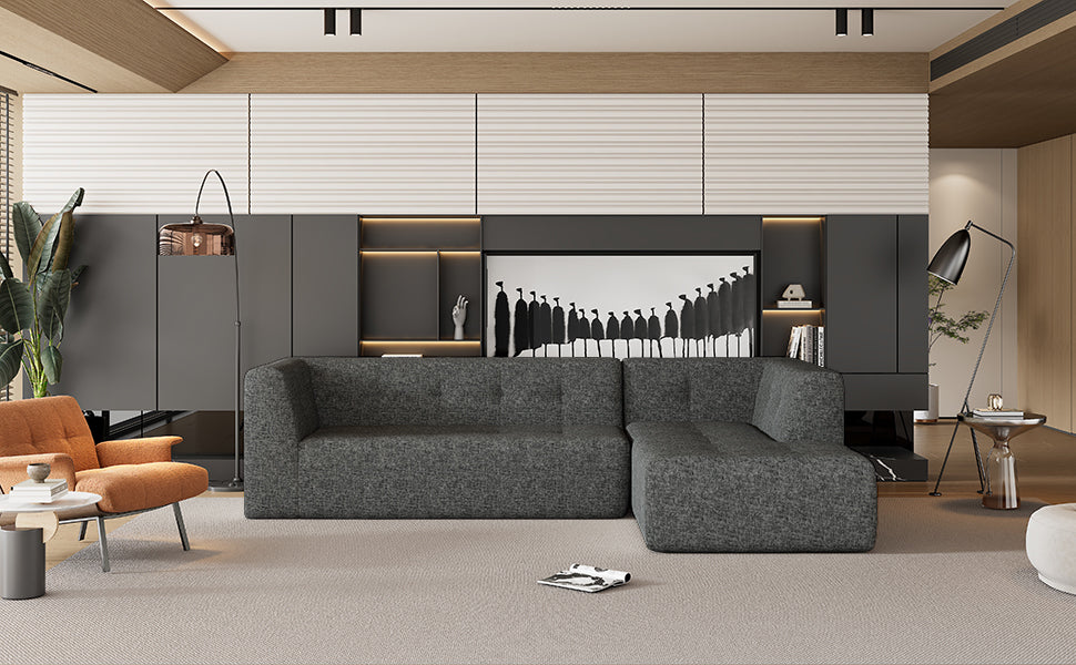 112.2*74" Modular Modular Combination Living Room Sofa Set, Modern Minimalist Sofa, Living Room Upholstered Sofa Bed