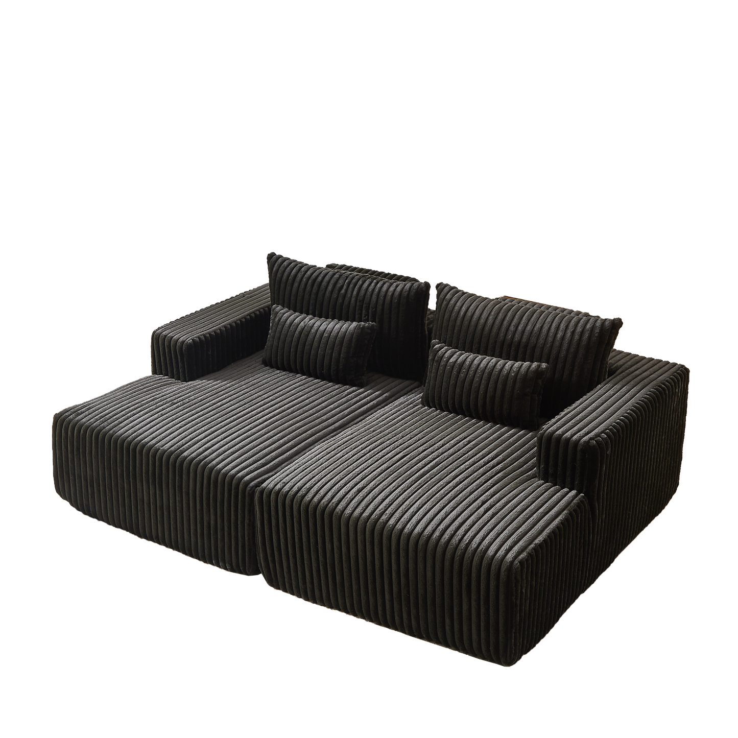 87" Oversized Sectional Lounge Chaise ,No Assembly Required,Cloud Plush Loveseat With Reclining Sofa Bed,Fluffy Modern
