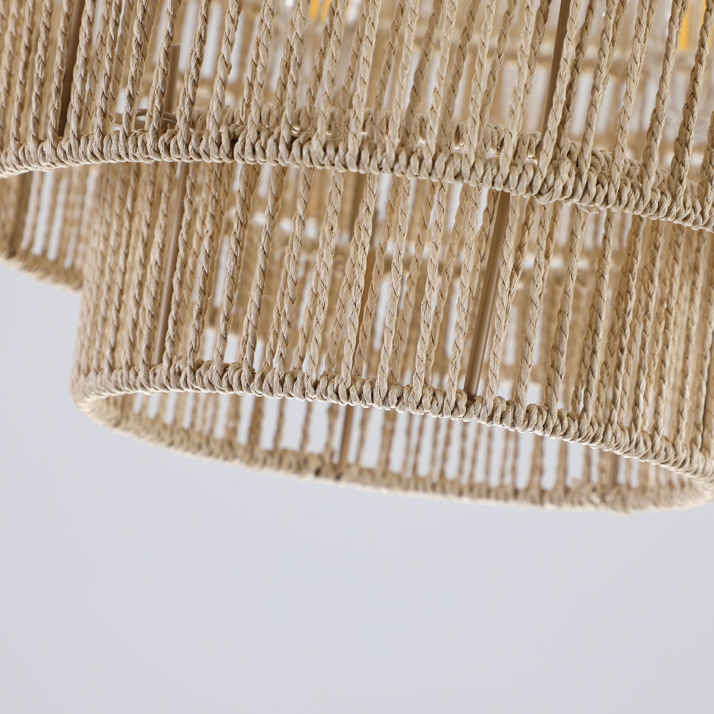 Bohemian Style Woven Pendant Light 23.6 Inch Rattan Ligh Large Rattan Pendant Light
