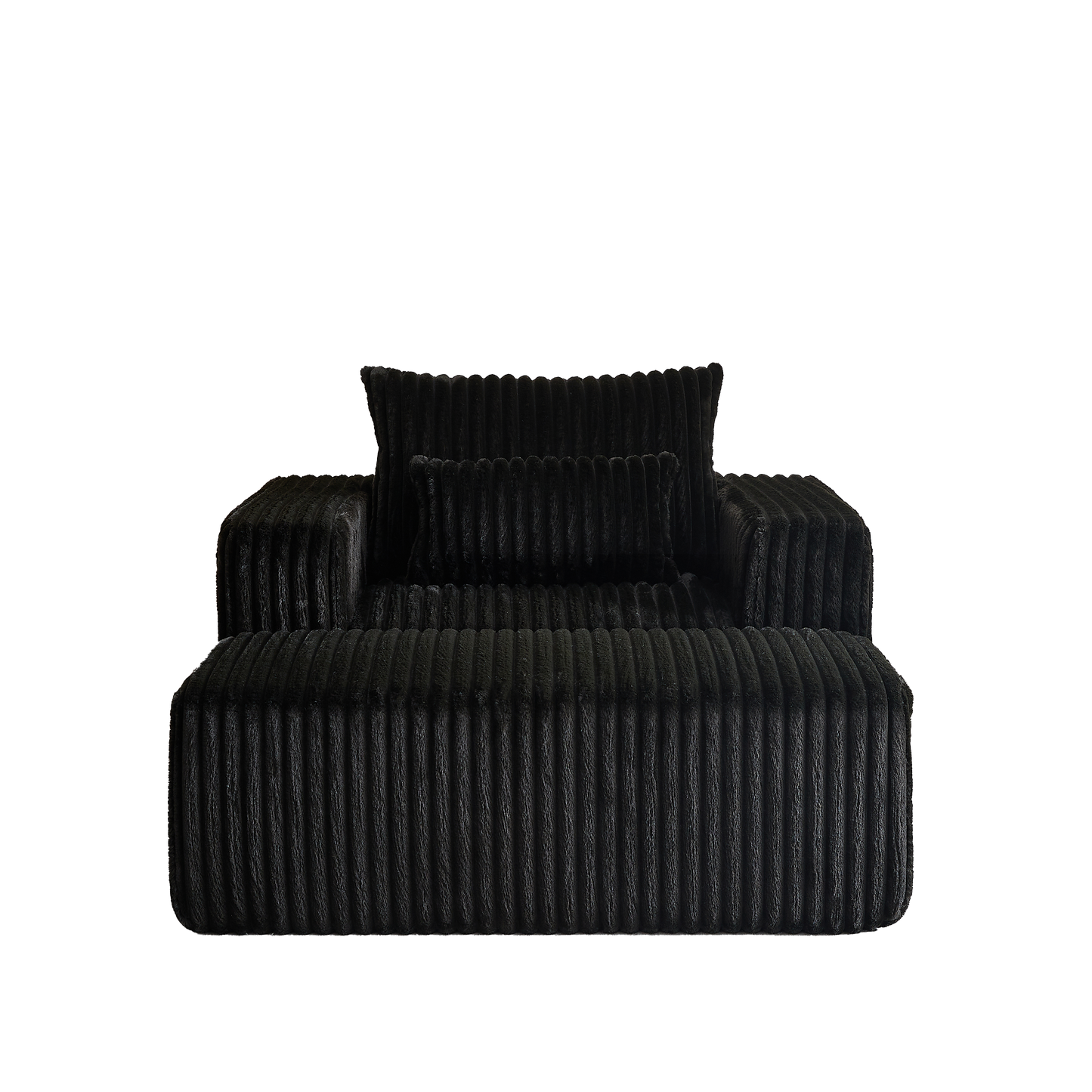 62.5-Inch Corduroy Sponge Sofa Lounge Chair With Removable Footrest,No Assembly Required,Fluffy Modern Sleeper Chair