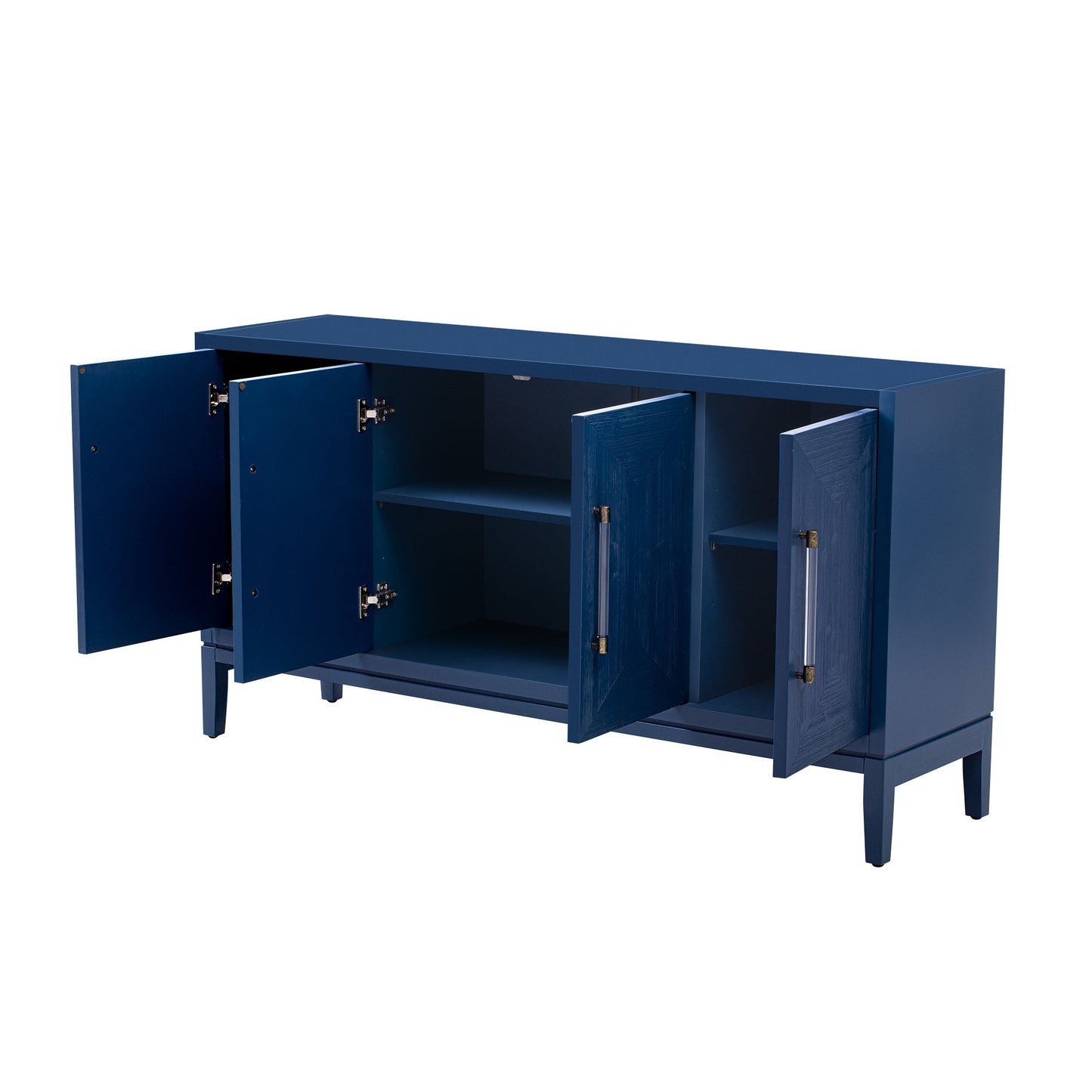 Versatile Four-Door Sideboard With Brushed Doors and Fir Veneer,Featuring Elegant Handles,Perfect for Various Spaces