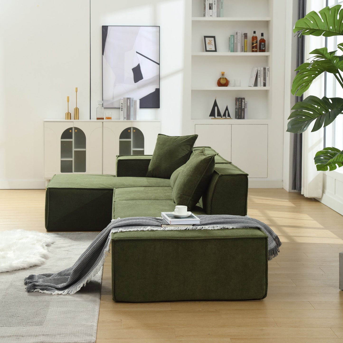 Modular Combination Living Room Sofa Set, Modern Minimalist Sofa, Free Installation Sofa, L-Shaped, Italian Minimalist