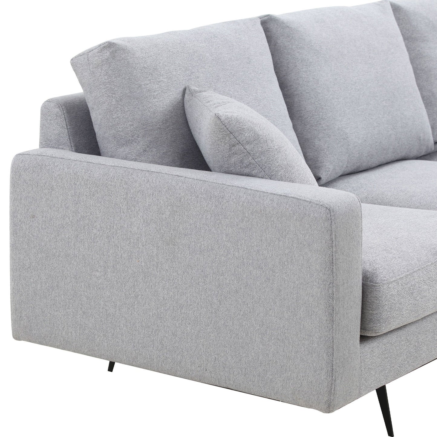 Modern Three Seat Sofa Couch With 2 Pillows, Light Grey Perfect for Every Occasion