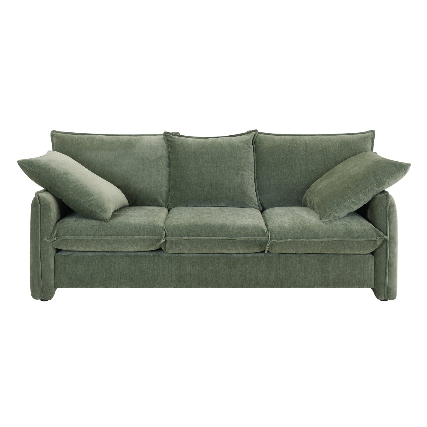 Mid-Century Sofa 3 Seater Cozy Couch for Living Room Apartment Lounge Bedroom, Green