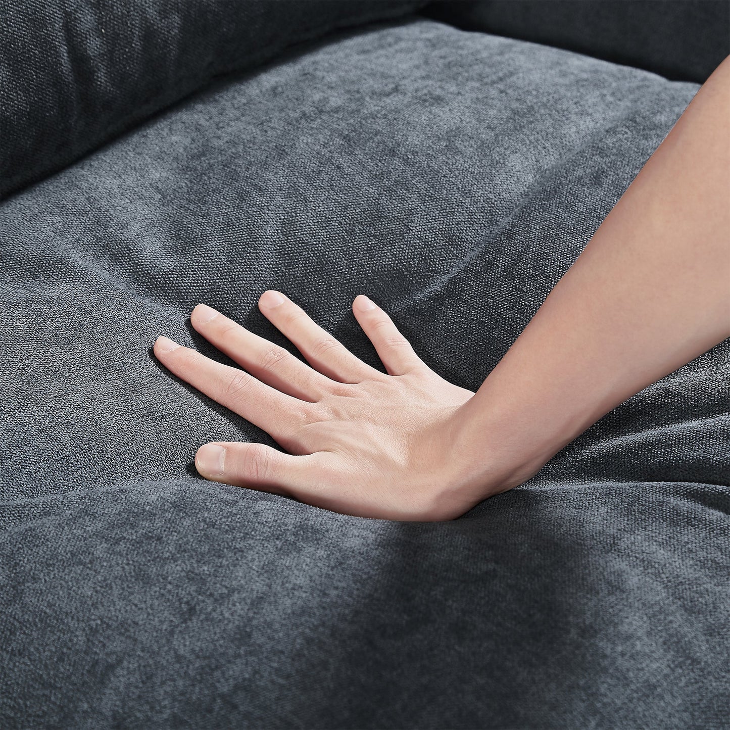 Modern Large L-Shape Feather Filled Sectional Sofa, Convertible Sofa Couch