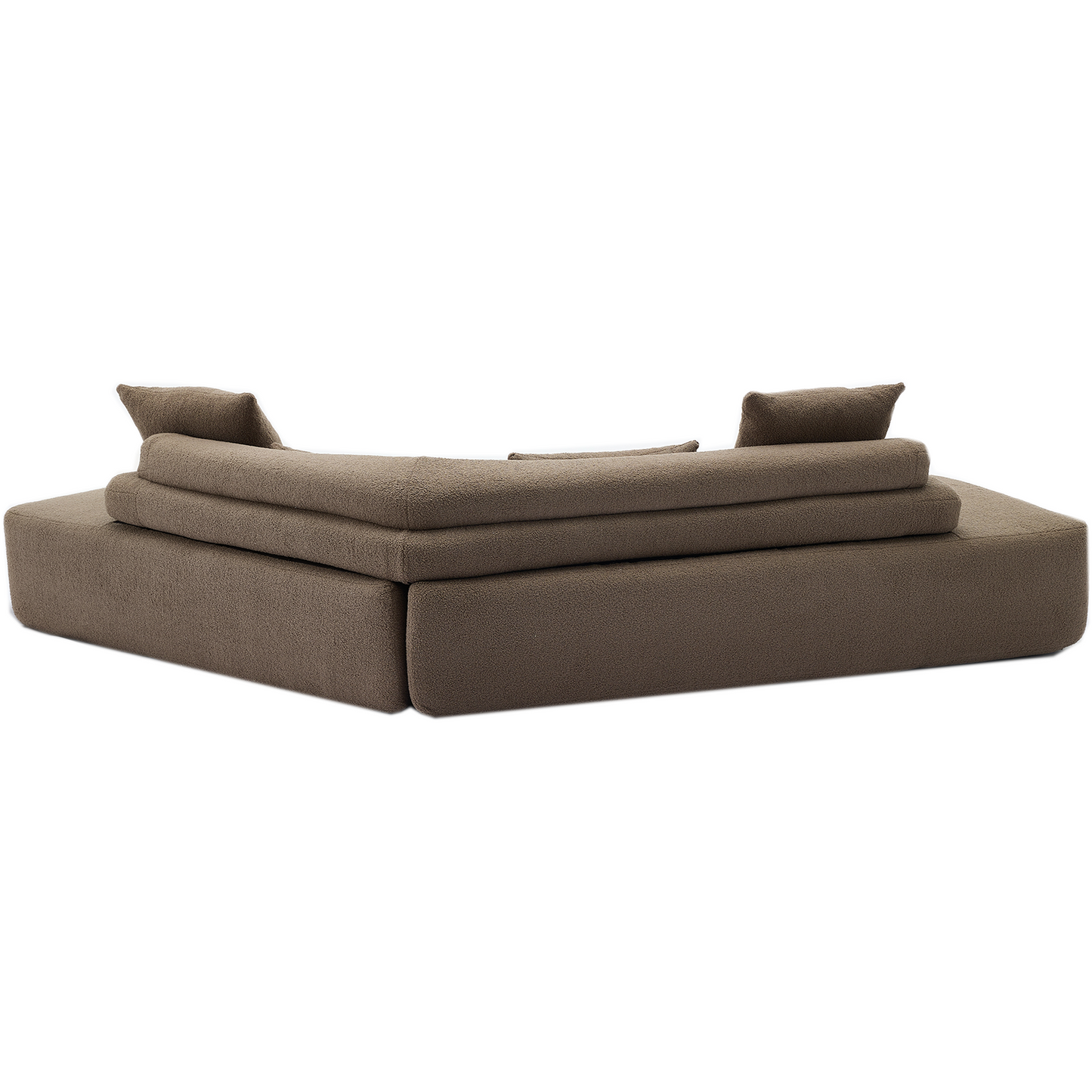 128"Minimalist Cloud Sectional Couch ,Modern Couches ,4-Seater ,No Assembly,Two Modular Sofa,Boucle Teddy Fabric, Upholstered