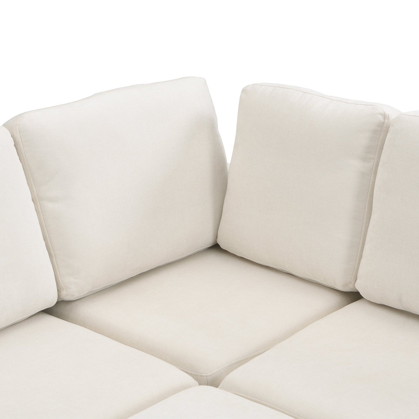 103" Sectional Sofa Couch Sofa Bed U-Shaped Sofa With Two Movable Ottoman and Three USB Ports for Living Room, Beige