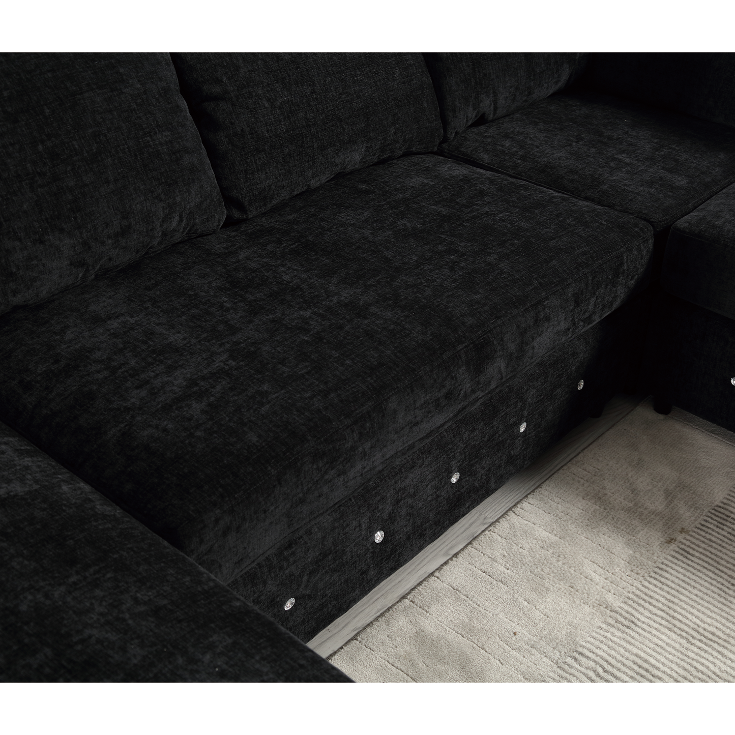 110.75" Sectional Sofa,Oversized Modular Sofa,Chaise Storage, Modern U Shaped Couch , Upholstered Sofas,Chenille