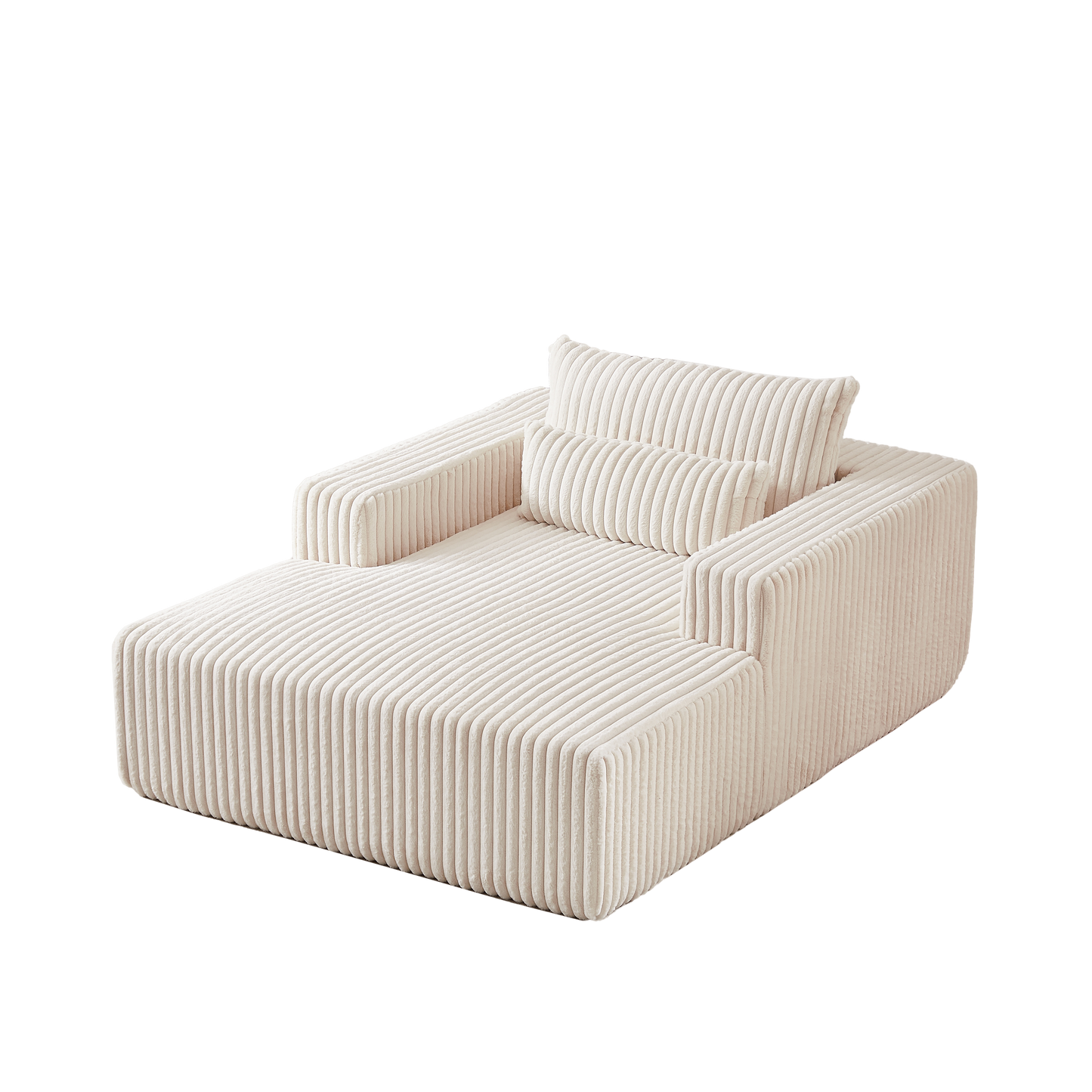 75-Inch Corduroy Sponge Sofa Lounge Chair,No Assembly Required,Fluffy Modern Sleeper Chair for Indoor Living Room Bedroom