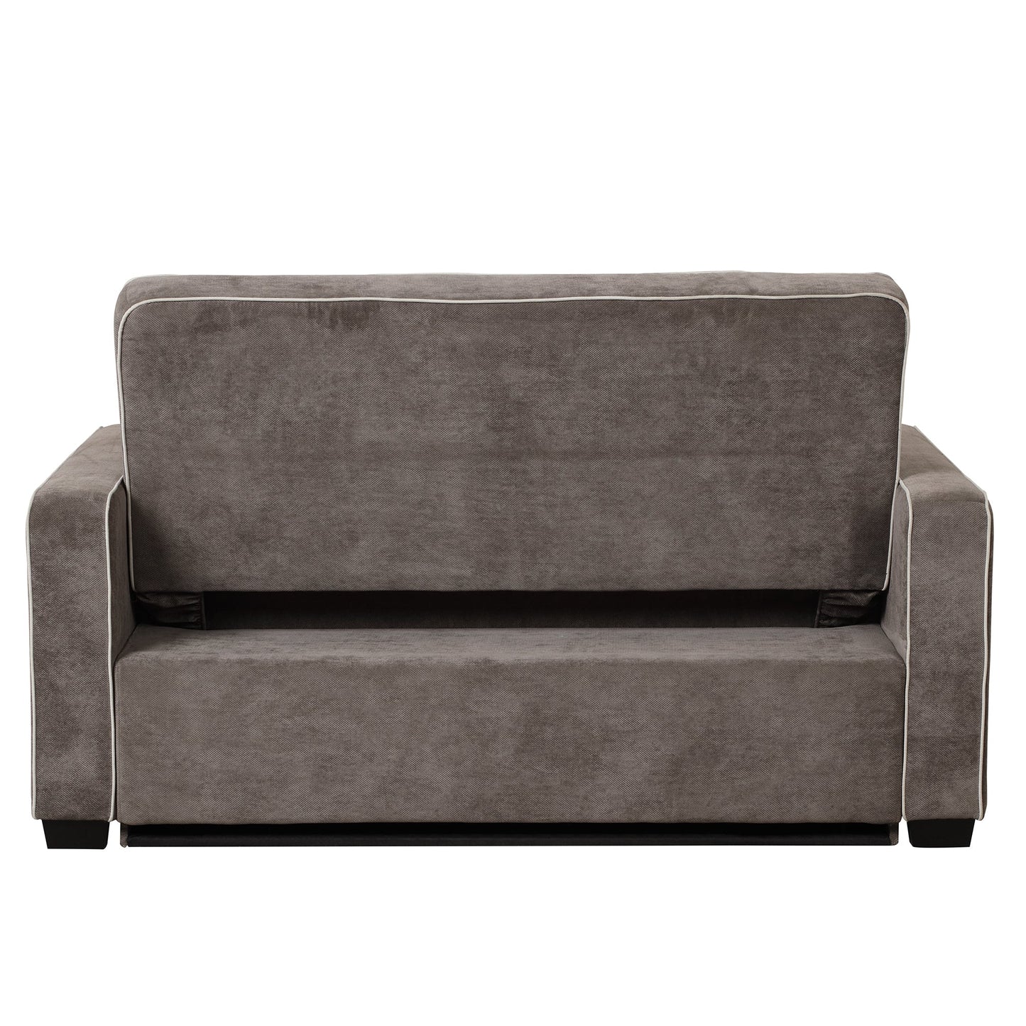 65.7" Linen Upholstered Sleeper Bed , Pull Out Sofa Bed Couch Attached Two Throw Pillows,Dual USB Charging Port