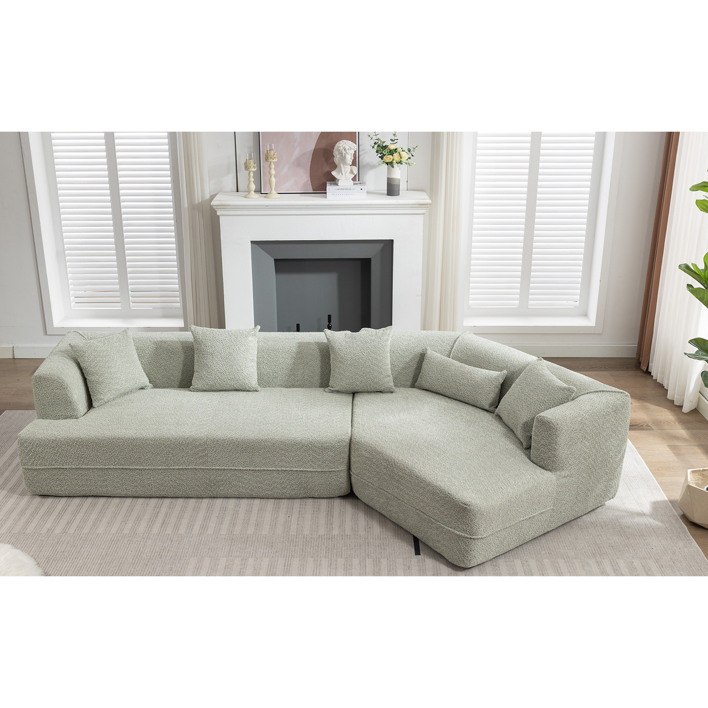 Modular Sofa , Modern Minimalist Style Sofa, Upholstered , Free Combination, Round Fiber Fabric, Anti-Wrinkle Fabric