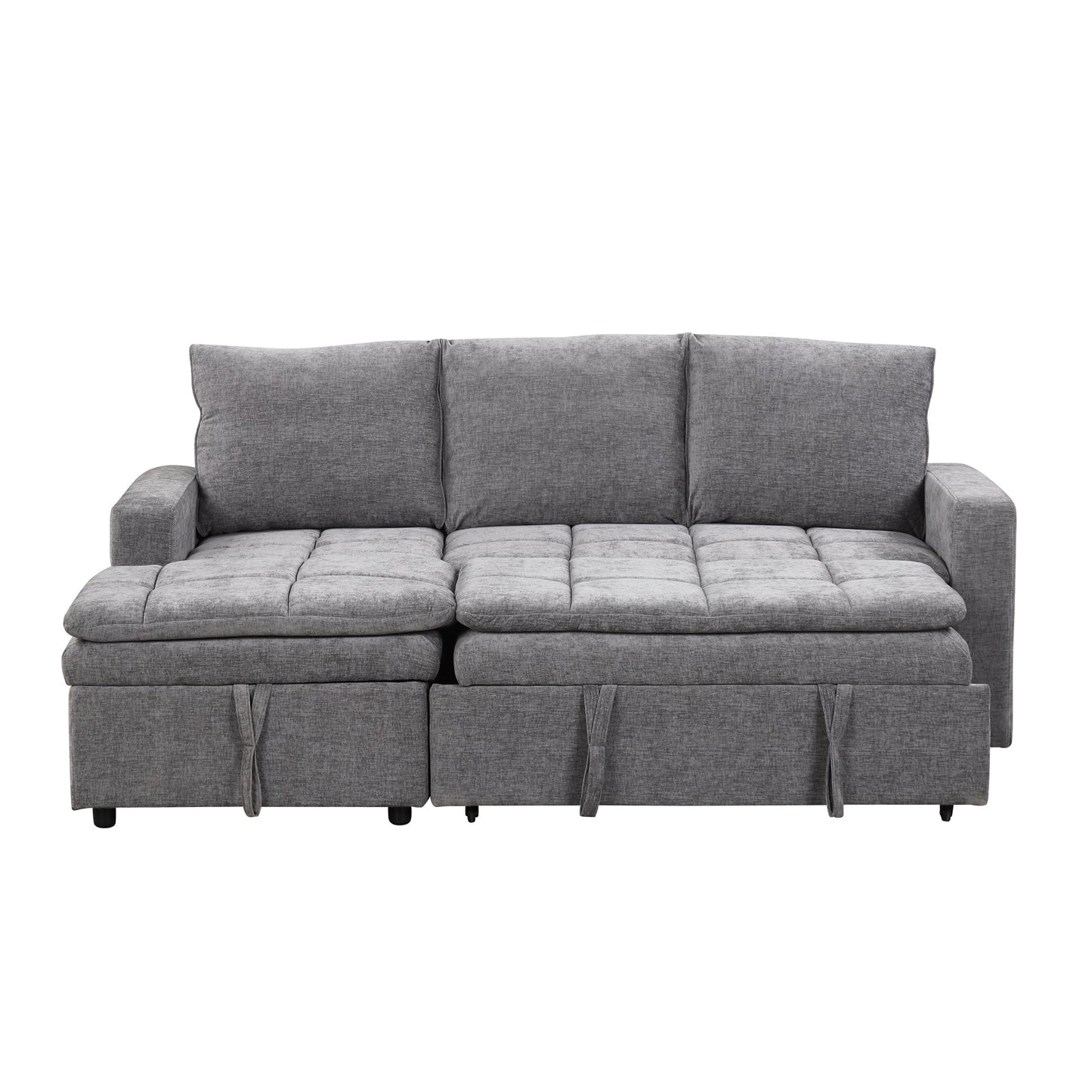 Soft Upholstered Sectional Sofa Bed With Storage Space, Suitable for Living Rooms and Apartments
