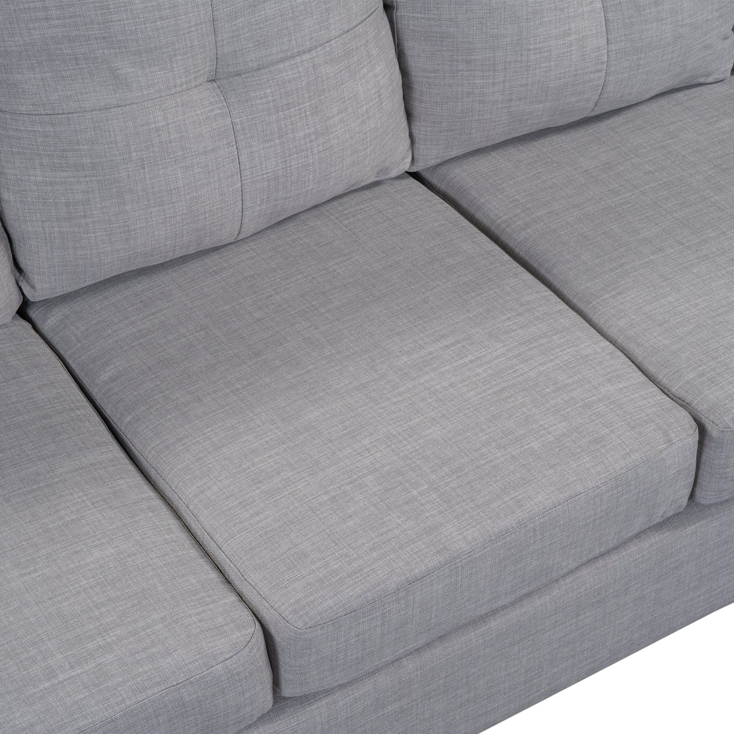 Reversible Sectional Sofa Space Saving With Storage Ottoman Rivet Ornament