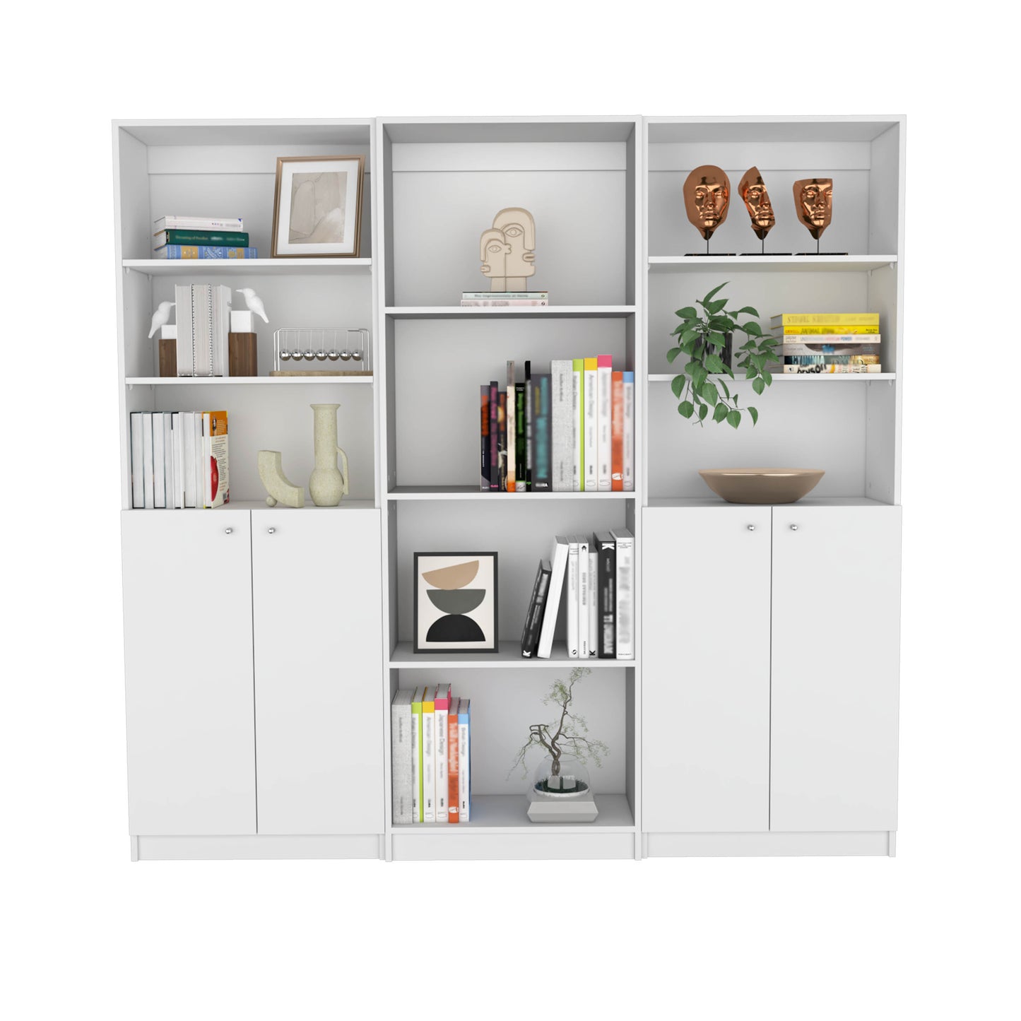 Emery 3 Piece Living Room Set, White
