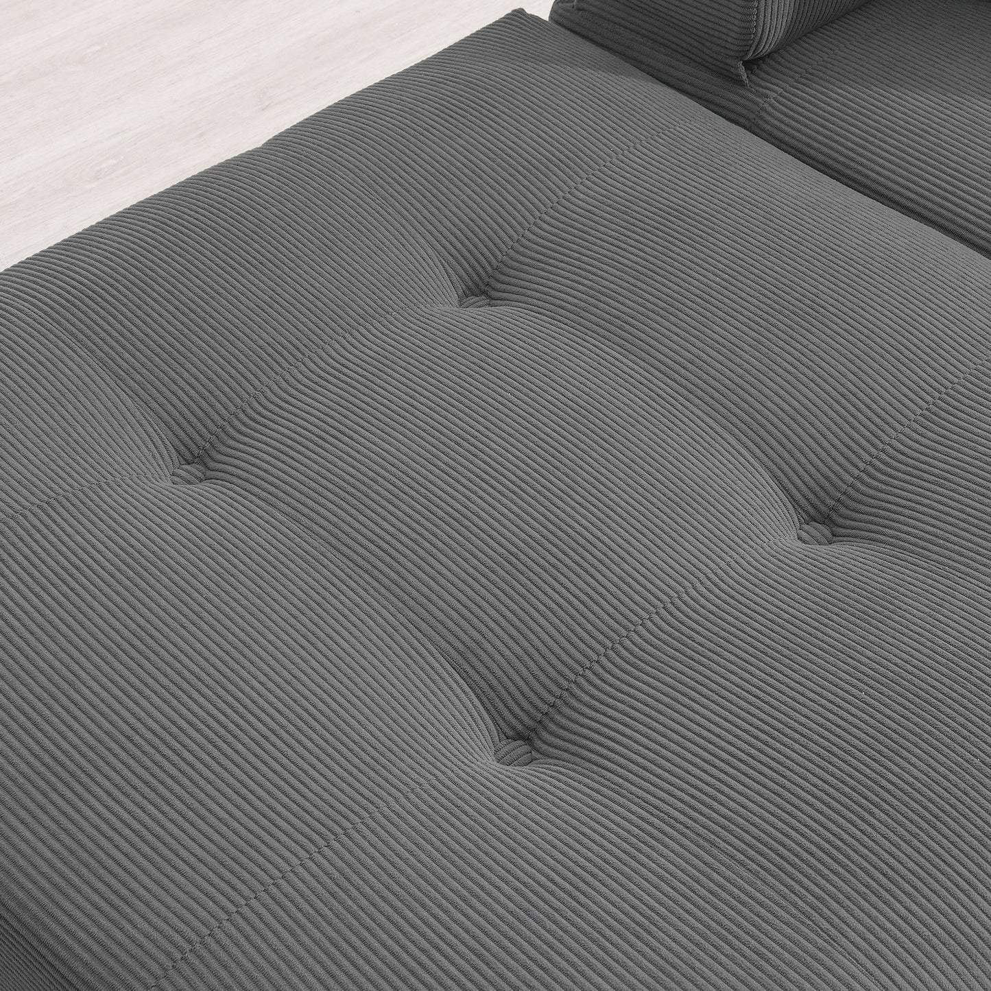 105.5''L Shaped Modular Sectional Sofa,Minimalist Corduroy Floor Couch Set,Convertible Foam-Filled Cloud Compressed Couch