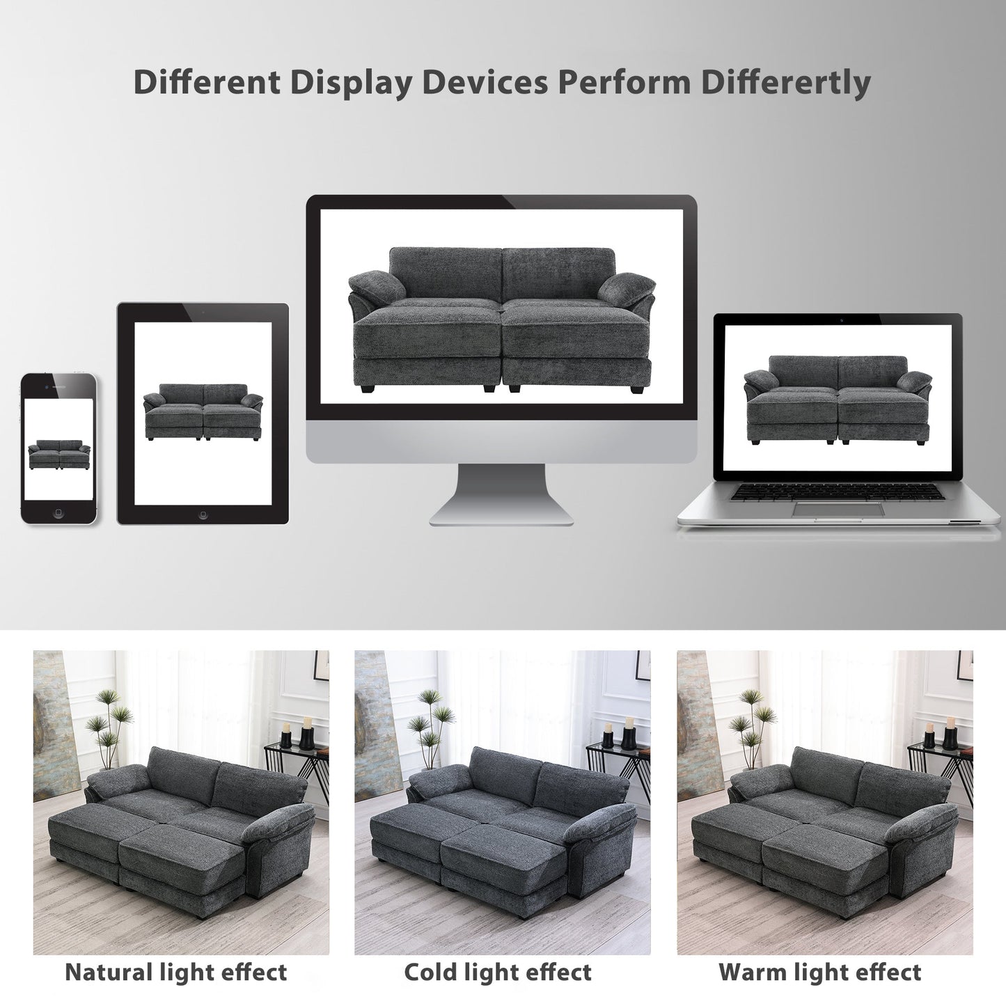 Free Combination Modular Convertible Sectional Sofa Bed Set, 4 Seat Upholstered Sleeper Corner Couch, Deep-Seat Loveseat