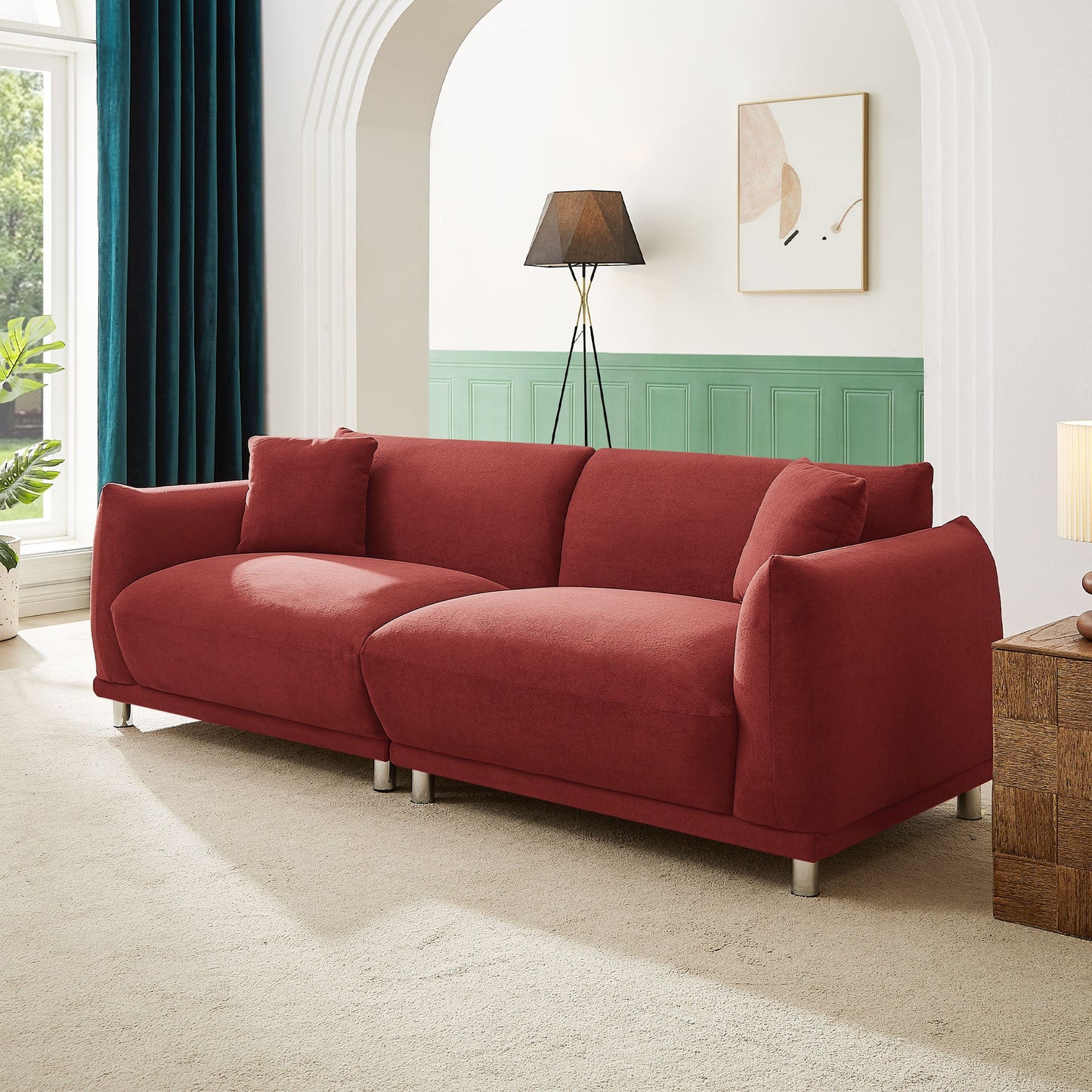 Loveseat Sofa Couch for Modern Living Room,2 Seater Sofa for Small Detachable Sofa Cover Space Spring Cushion and Solid