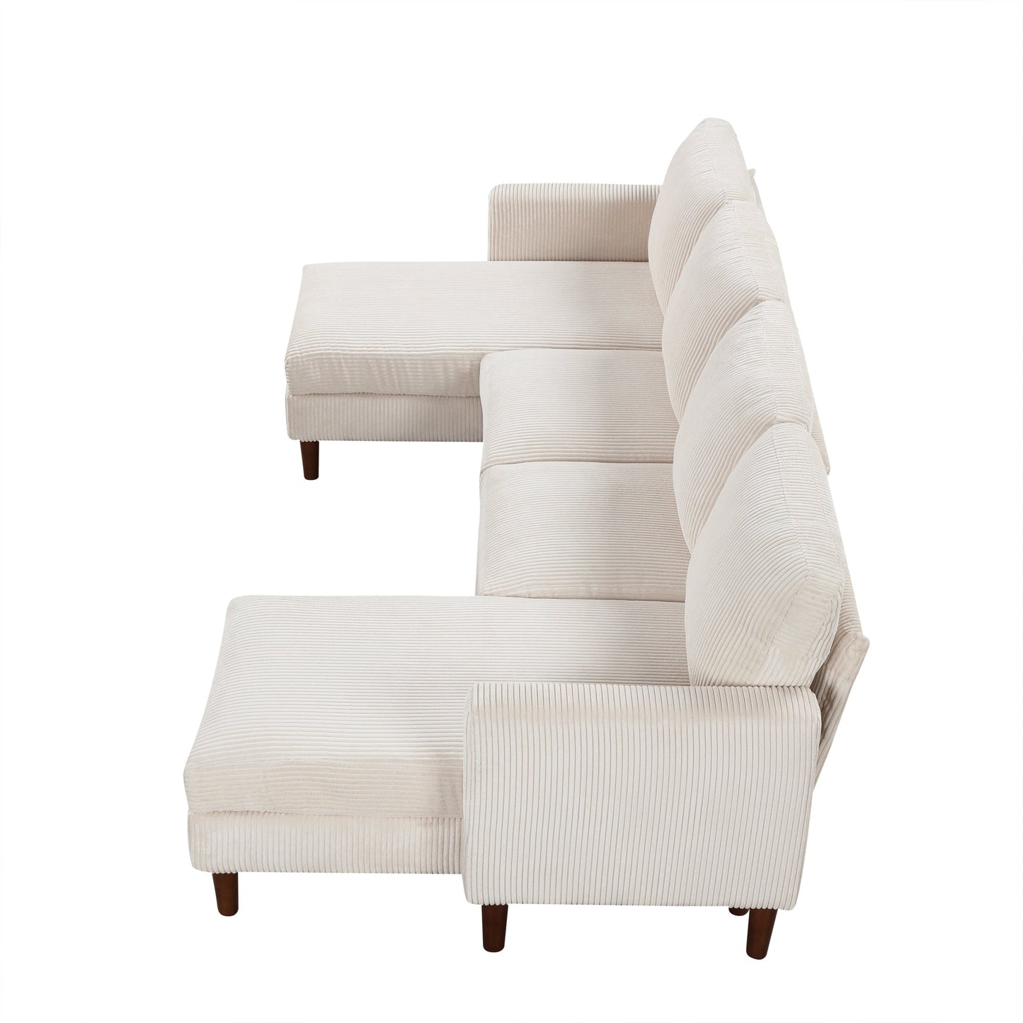 U-Shaped Sponge-Filled Cushion Combination Sofa, Suitable for Living Rooms, Studies, and Spacious Spaces