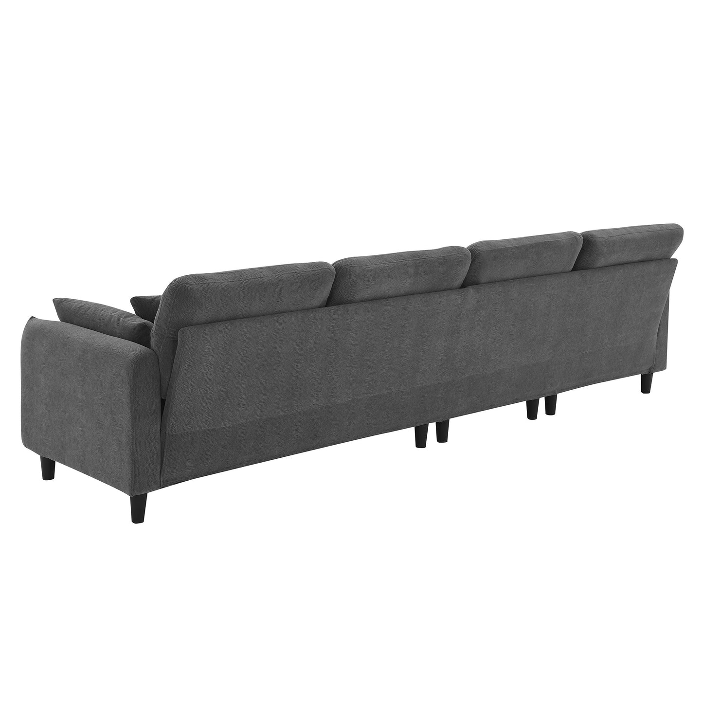 110*62" Modern Convertible Sectional Sofa,L-Shaped Reversible Couch Set With Free Pillows,5 Seat Cloud Chenille Indoor