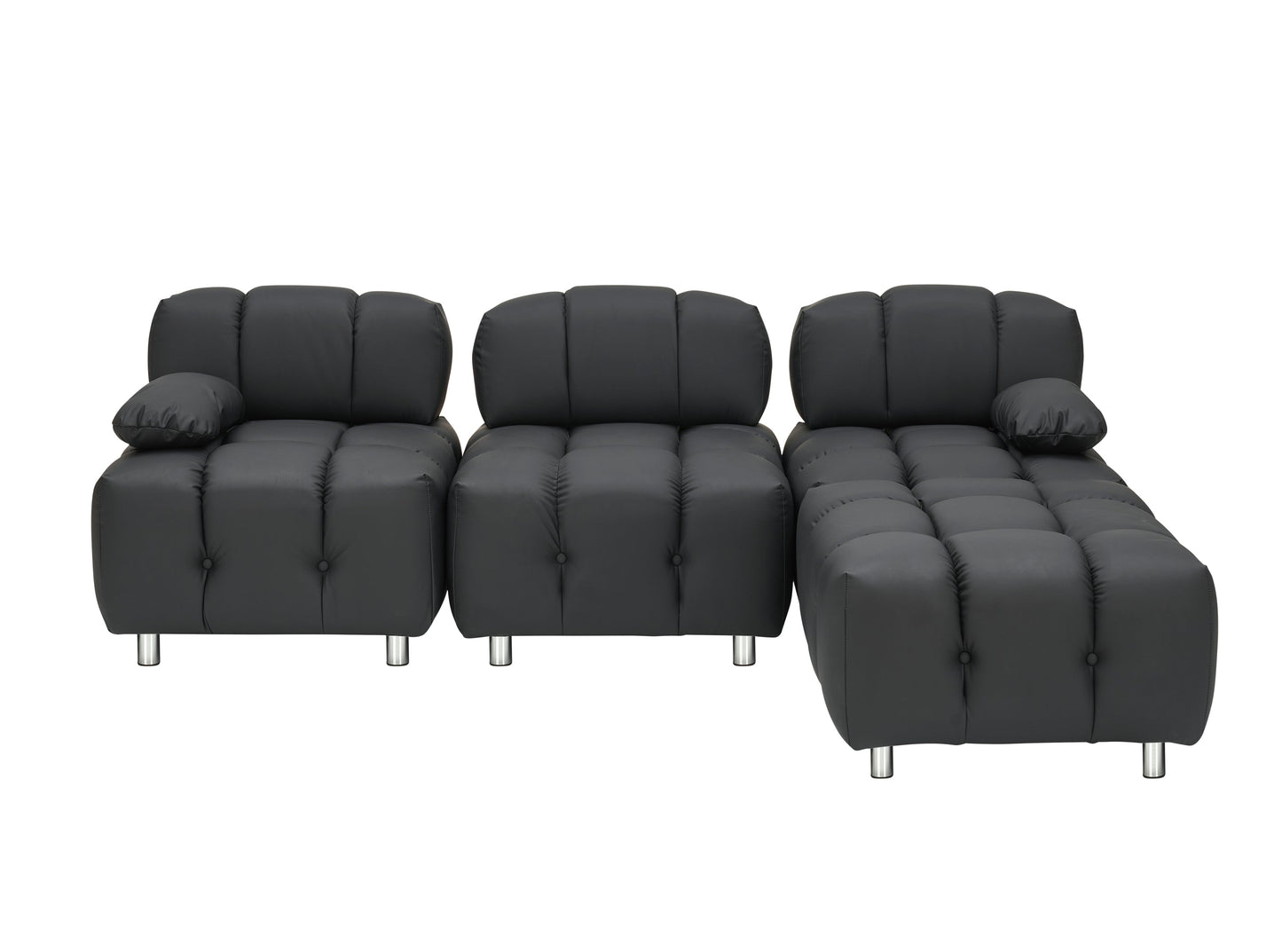 A 90.60-Inch Technology Cloth Black Sofa, Waterproof, Stain and Cat Scratch Resistant, Can Comfortably Sit