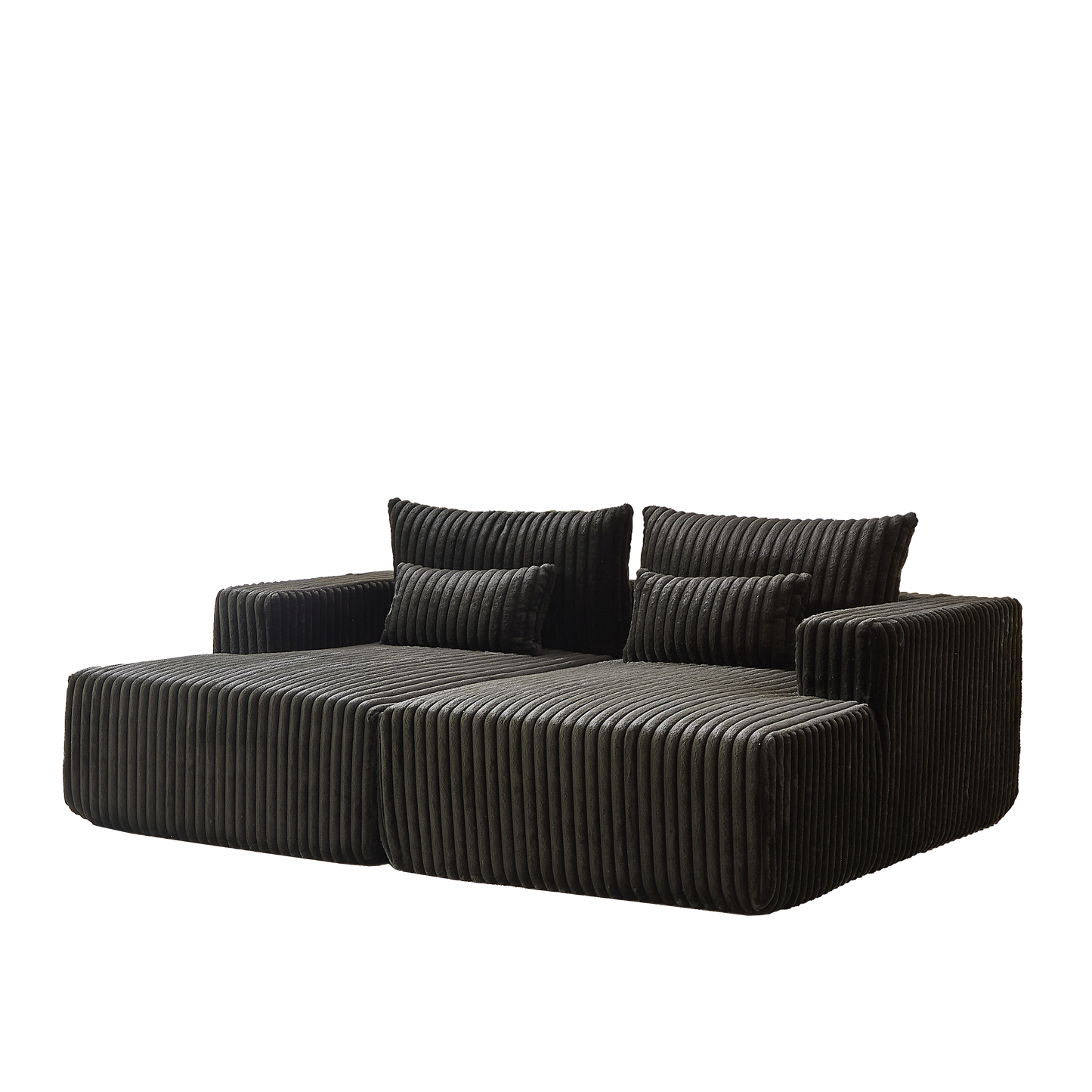 87" Oversized Sectional Lounge Chaise ,No Assembly Required,Cloud Plush Loveseat With Reclining Sofa Bed,Fluffy Modern