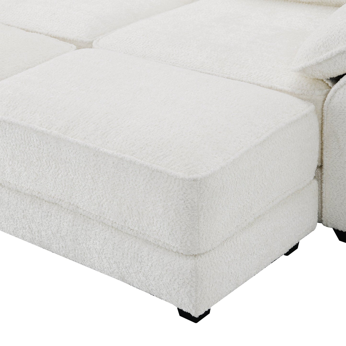 Free Combination Modular Convertible Sectional Sofa Bed Set, 4 Seat Upholstered Sleeper Corner Couch, Deep-Seat Loveseat