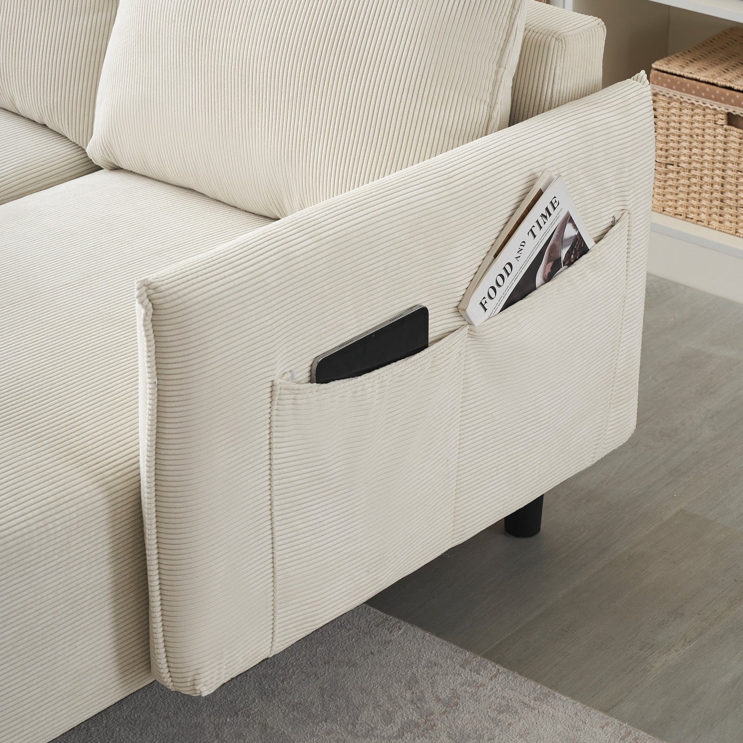 79.50 Inches Long, Velvet Sofa Fabric, With Three Matching Pillows and Spacious and Comfortable Seats
