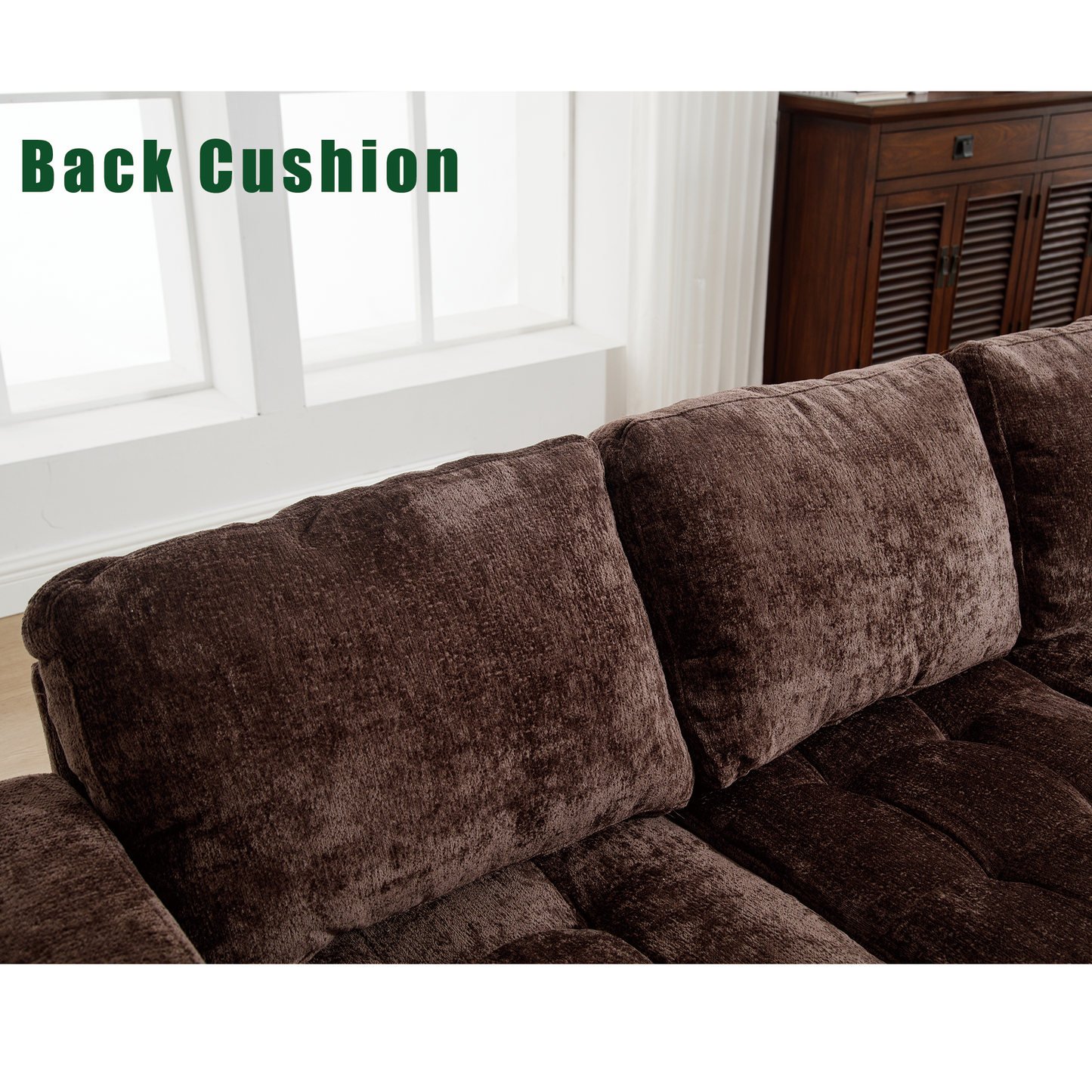 5 Seat Modular Sofa,with Storage Ottoman, Convertible Sectional Sofa, L Shaped Couch , Reversible Chaise ,Riveted Sofa