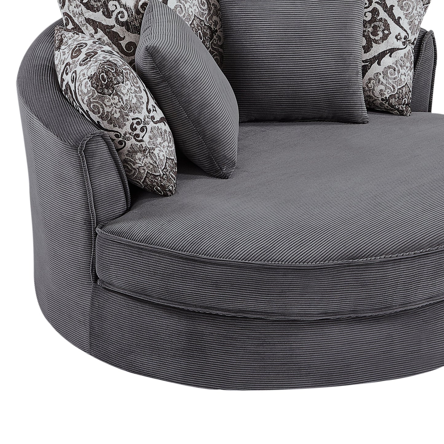 Swivel Accent Barrel Chair With 5 Movable Pillow 360 Degree Swivel Round Sofa Chair for Living Room,Bedroom, Hotel