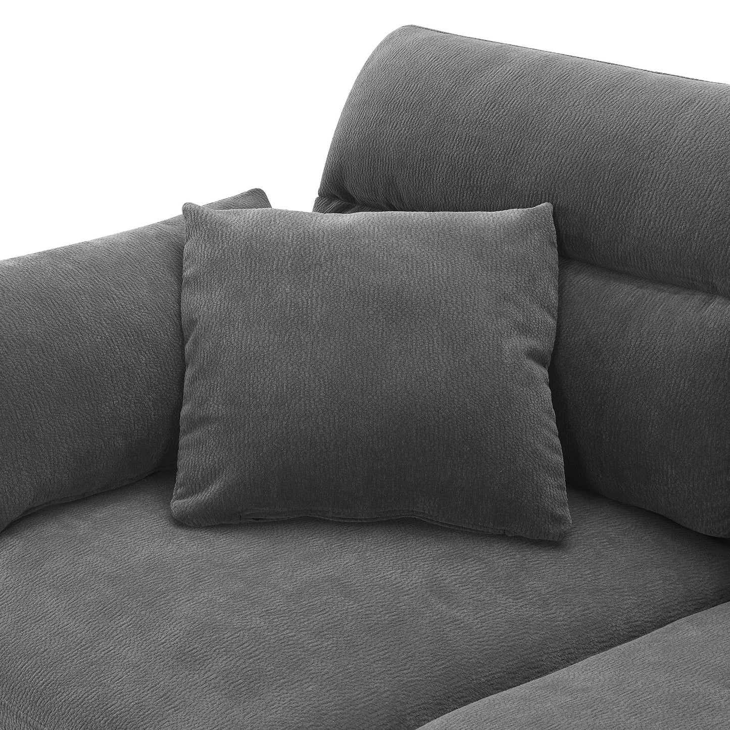 110*62" Modern Convertible Sectional Sofa,L-Shaped Reversible Couch Set With Free Pillows,5 Seat Cloud Chenille Indoor