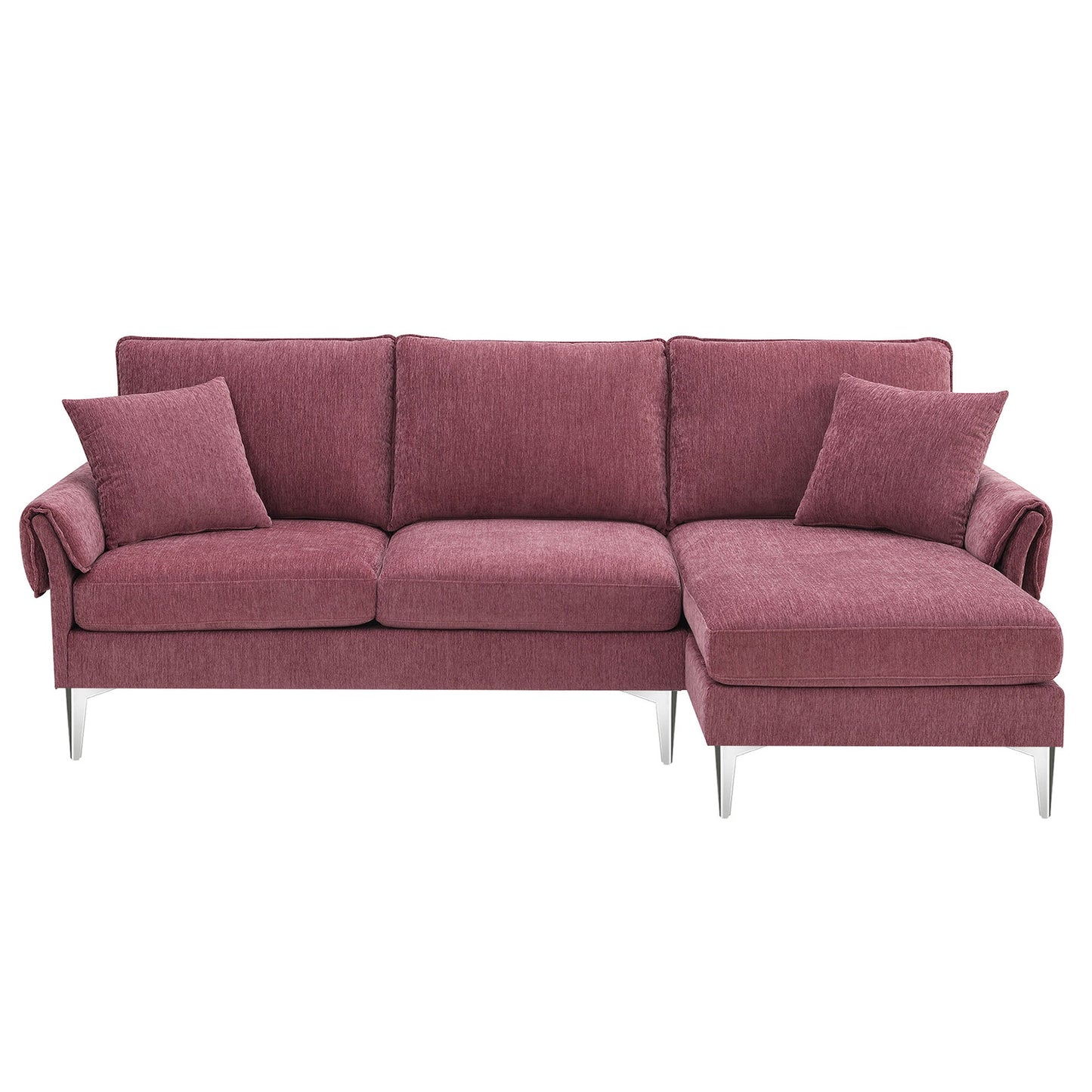 84 "Modern Chenille L-Shaped Sofa With Reversible Lounge,Convertible Sectional Couch Set,4 Seat Indoor Furniture