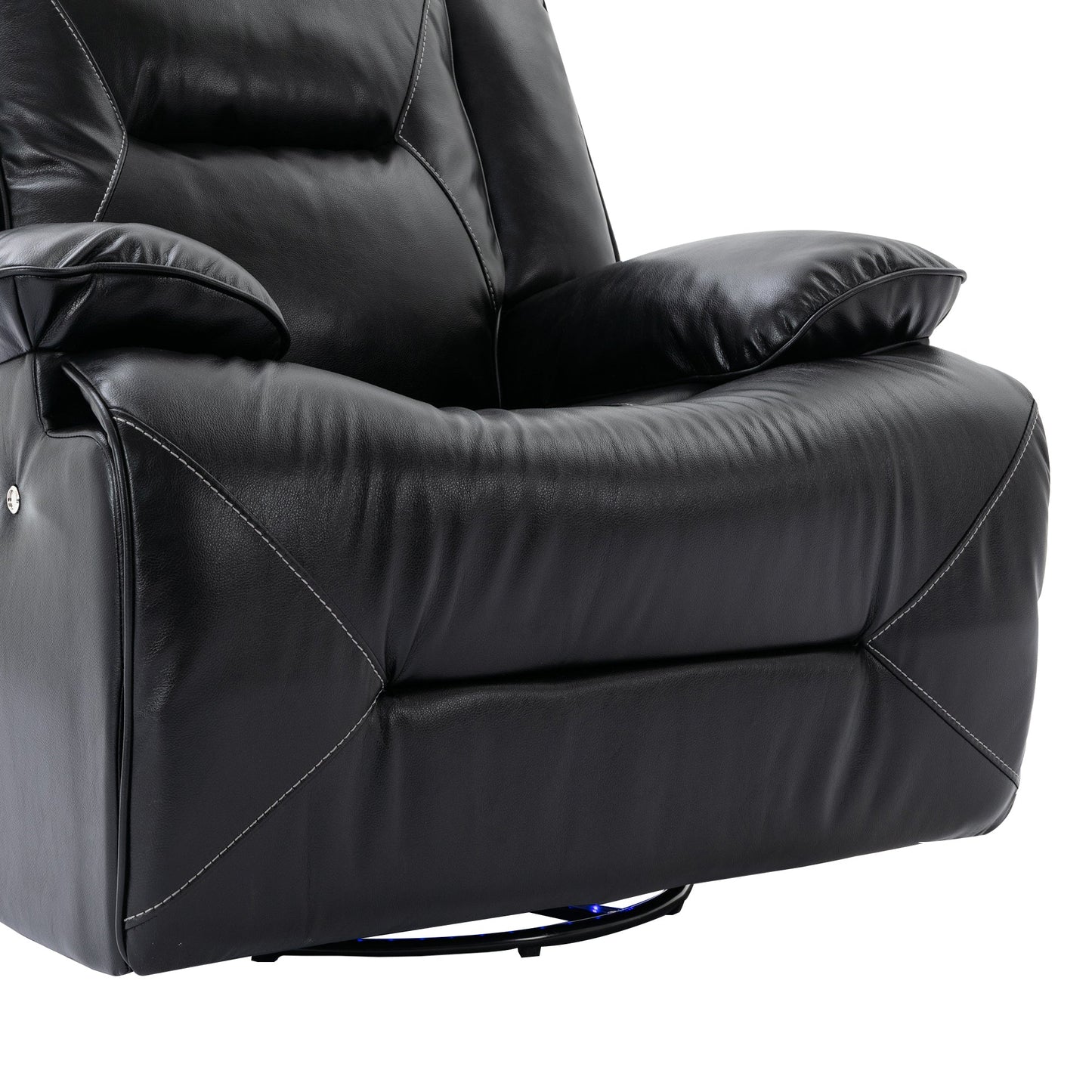 360° Swivel and Rocking Home Theater Recliner Manual Recliner Chair With a LED Light Strip for Living Room,Bedroom