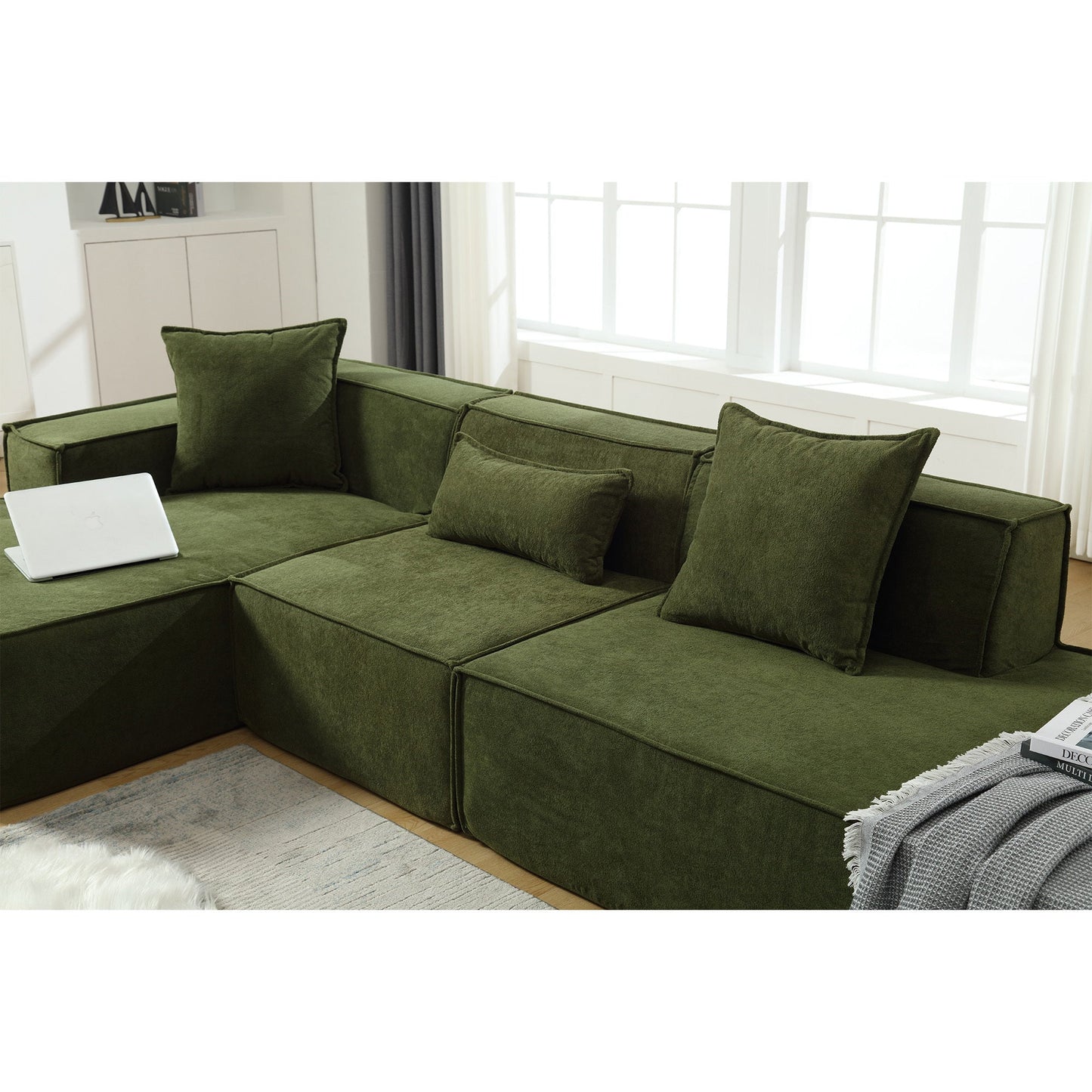 Modular Combination Living Room Sofa Set, Modern Minimalist Sofa, Free Installation Sofa, L-Shaped, Italian Minimalist