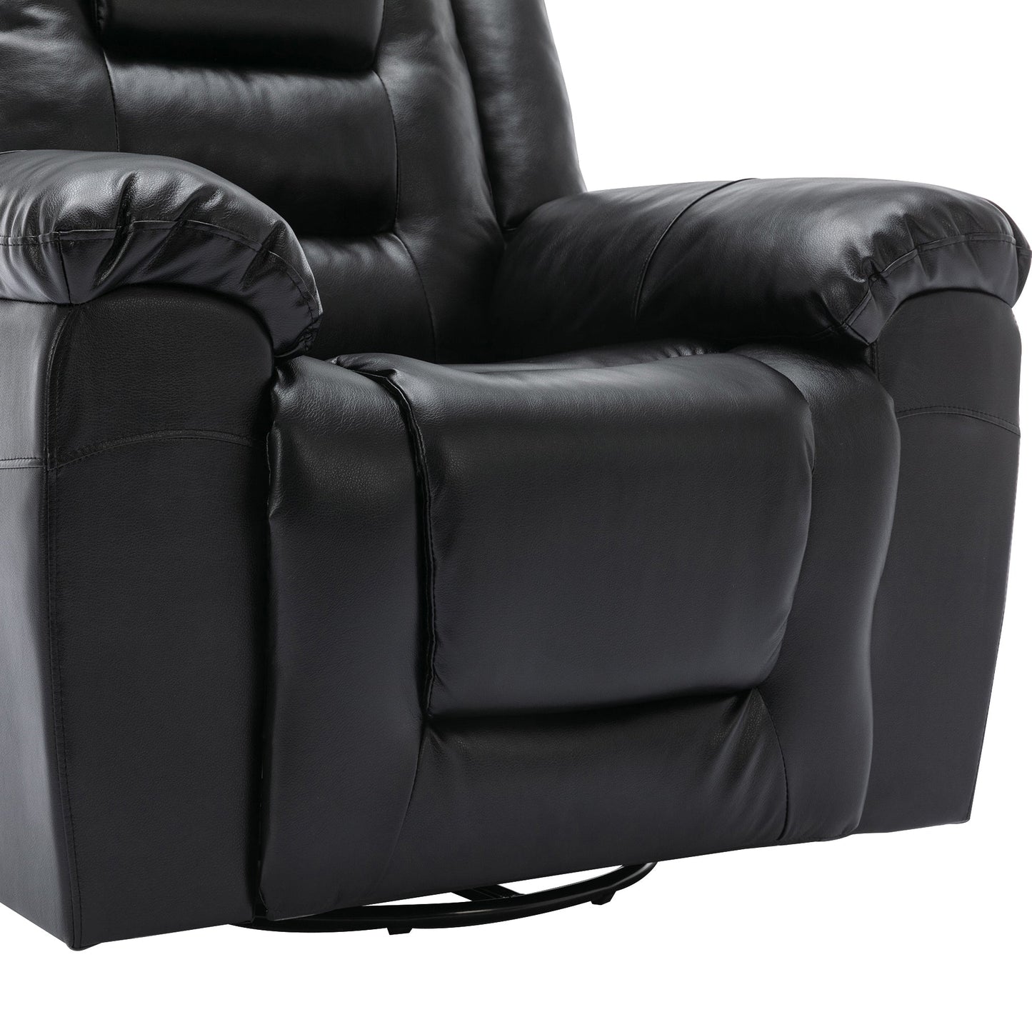 2 Seater Home Theater Recliner Manual Recliner Chair With a Storage Box and Two Cup Holders for Living Room,Bedroom, Black