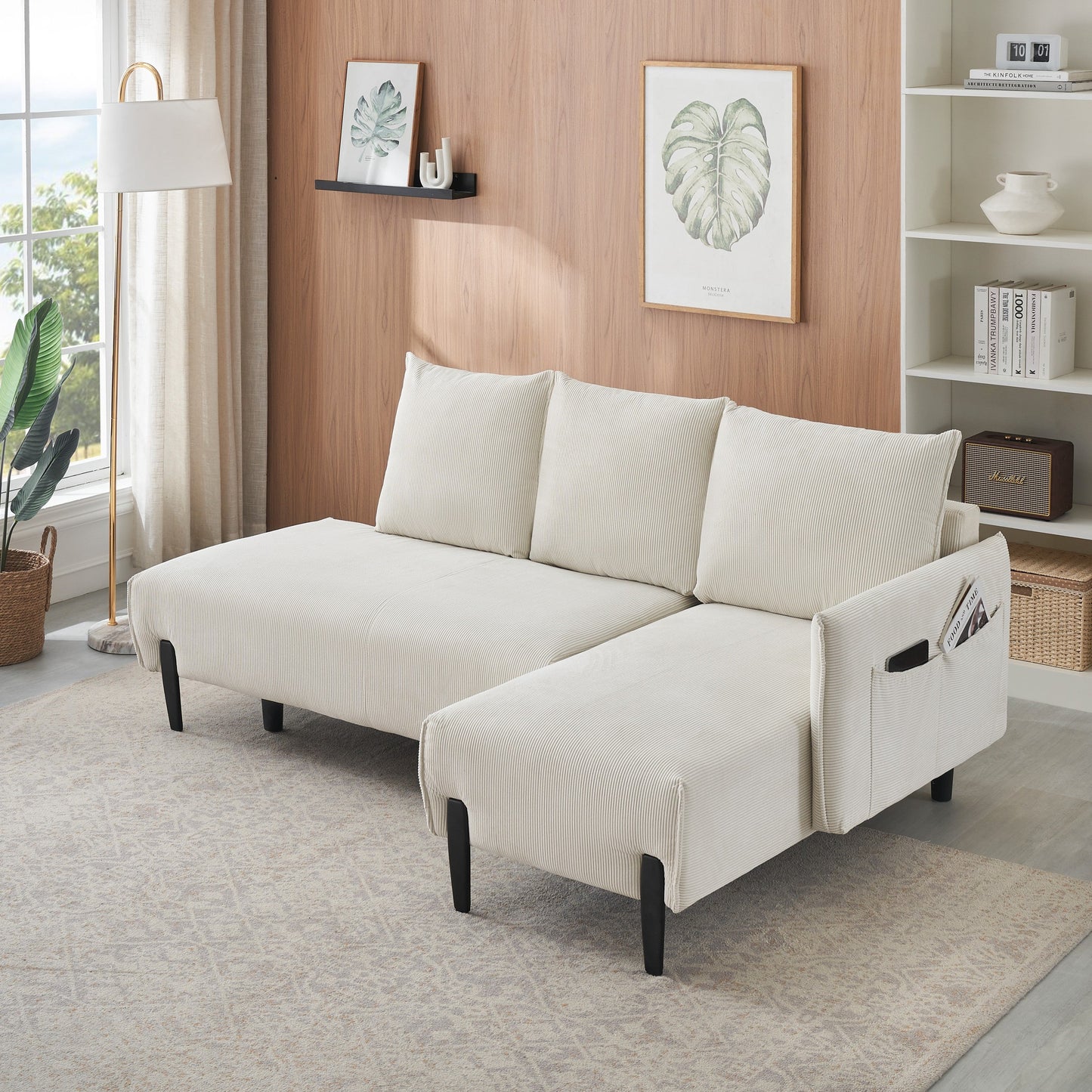 79.50 Inches Long, Velvet Sofa Fabric, With Three Matching Pillows and Spacious and Comfortable Seats