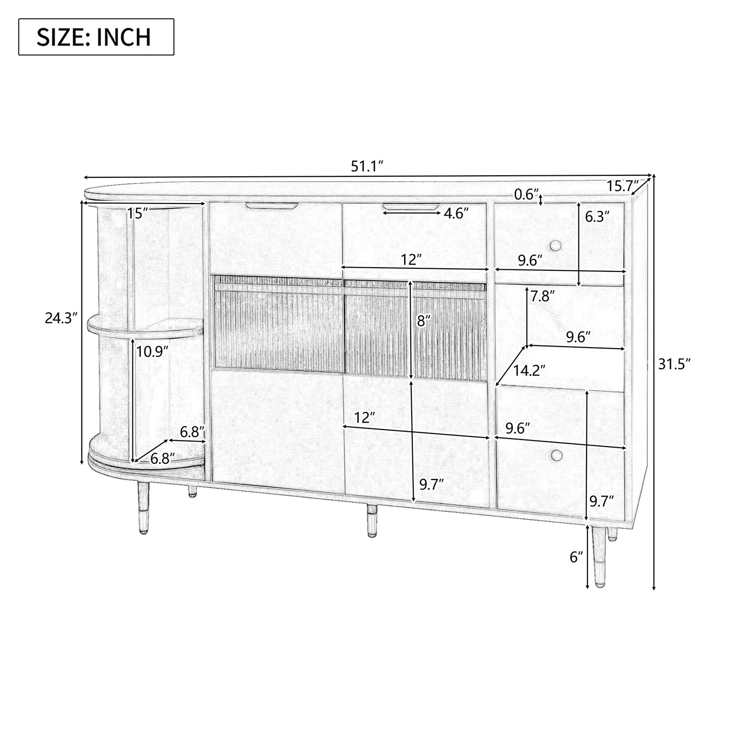 Rotating Storage Cabinet With 2 Doors and 2 Drawers, Suitable for Living Room, Study, and Balcony