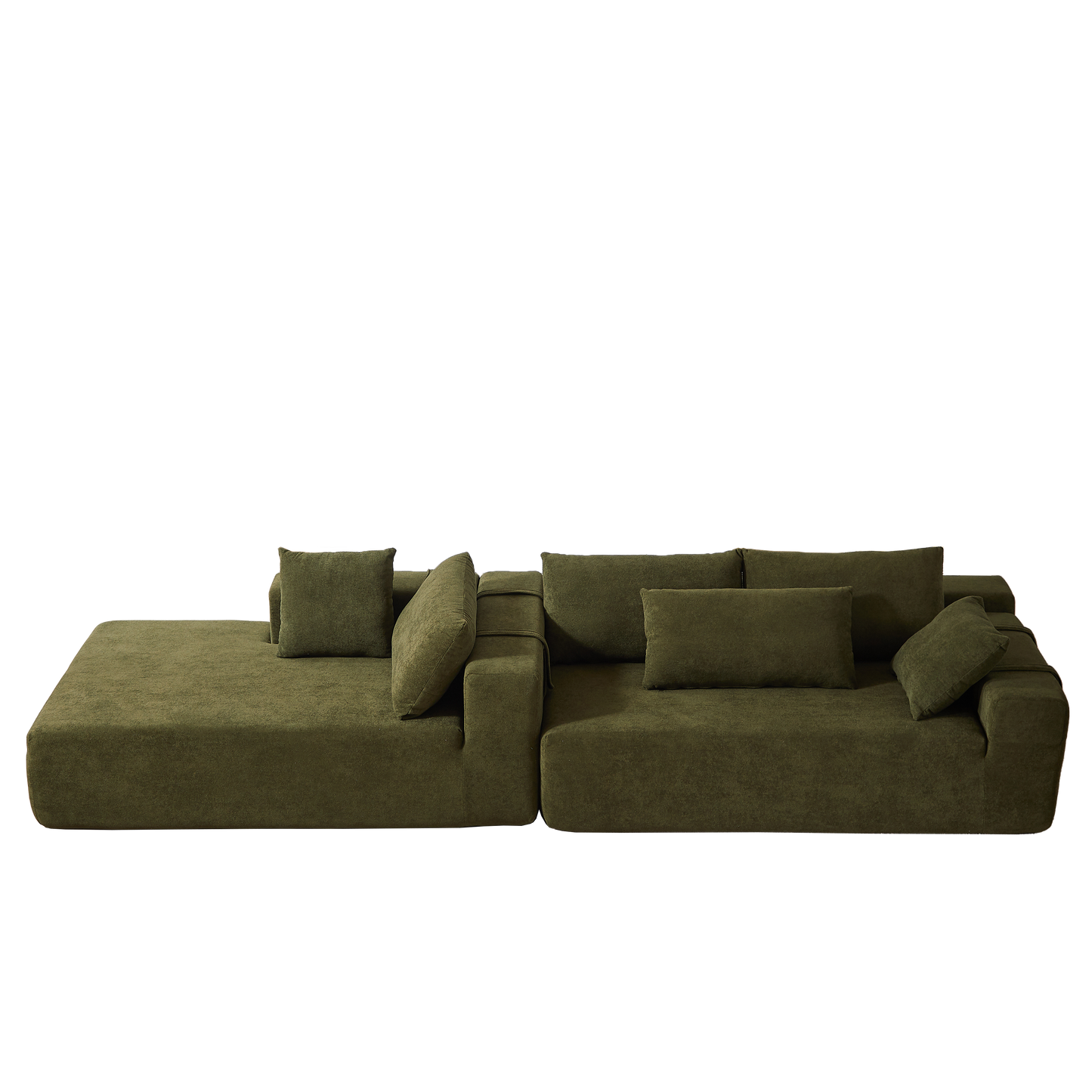 Modern Chenille Upholstered Sectional Sofa Couch Set,Modular 108" L Shaped Sectional Living Room Sofa Set With 6 Pillows