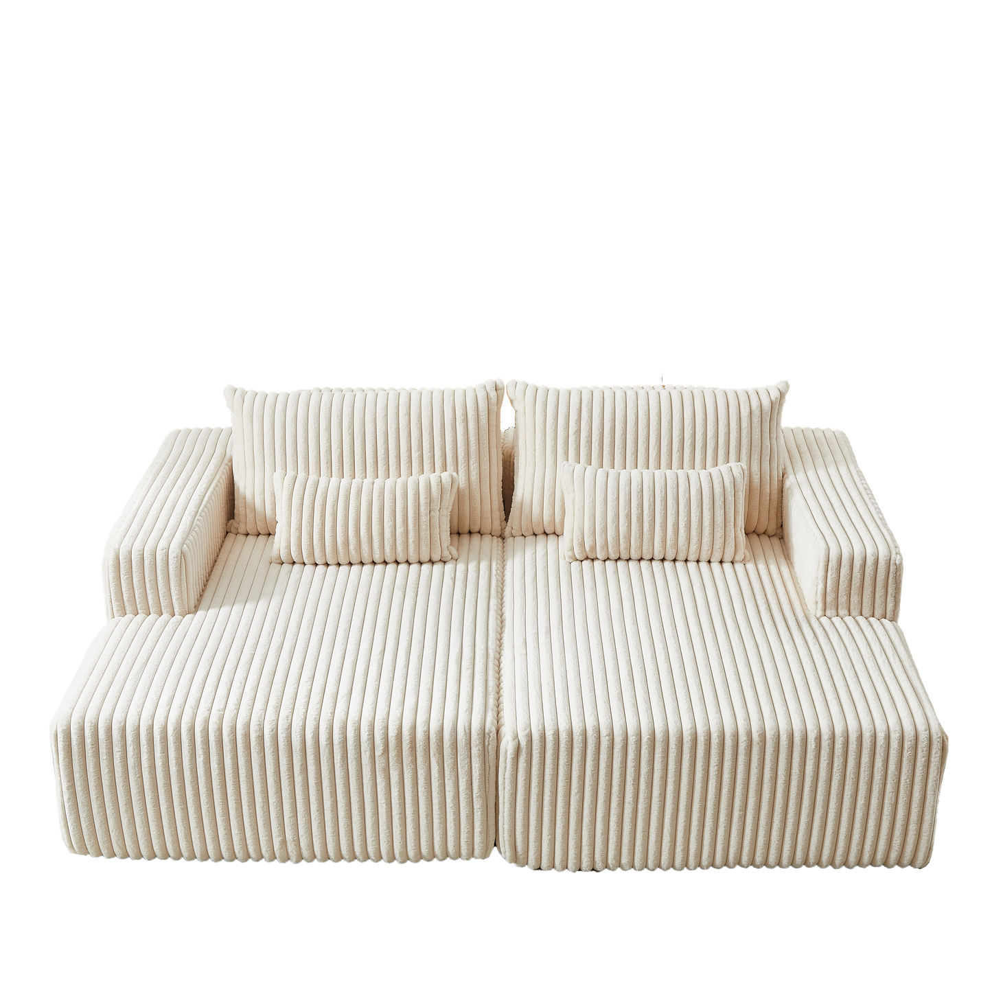 87" Oversized Sectional Lounge Chaise,No Assembly Required,Cloud Plush Loveseat With Reclining Sofa Bed,Fluffy Modern