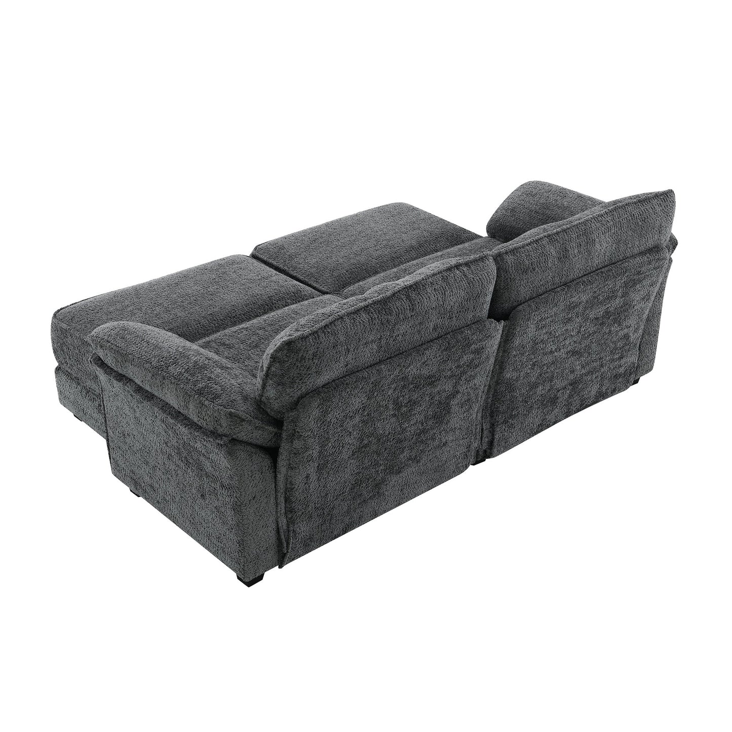 Free Combination Modular Convertible Sectional Sofa Bed Set, 4 Seat Upholstered Sleeper Corner Couch, Deep-Seat Loveseat