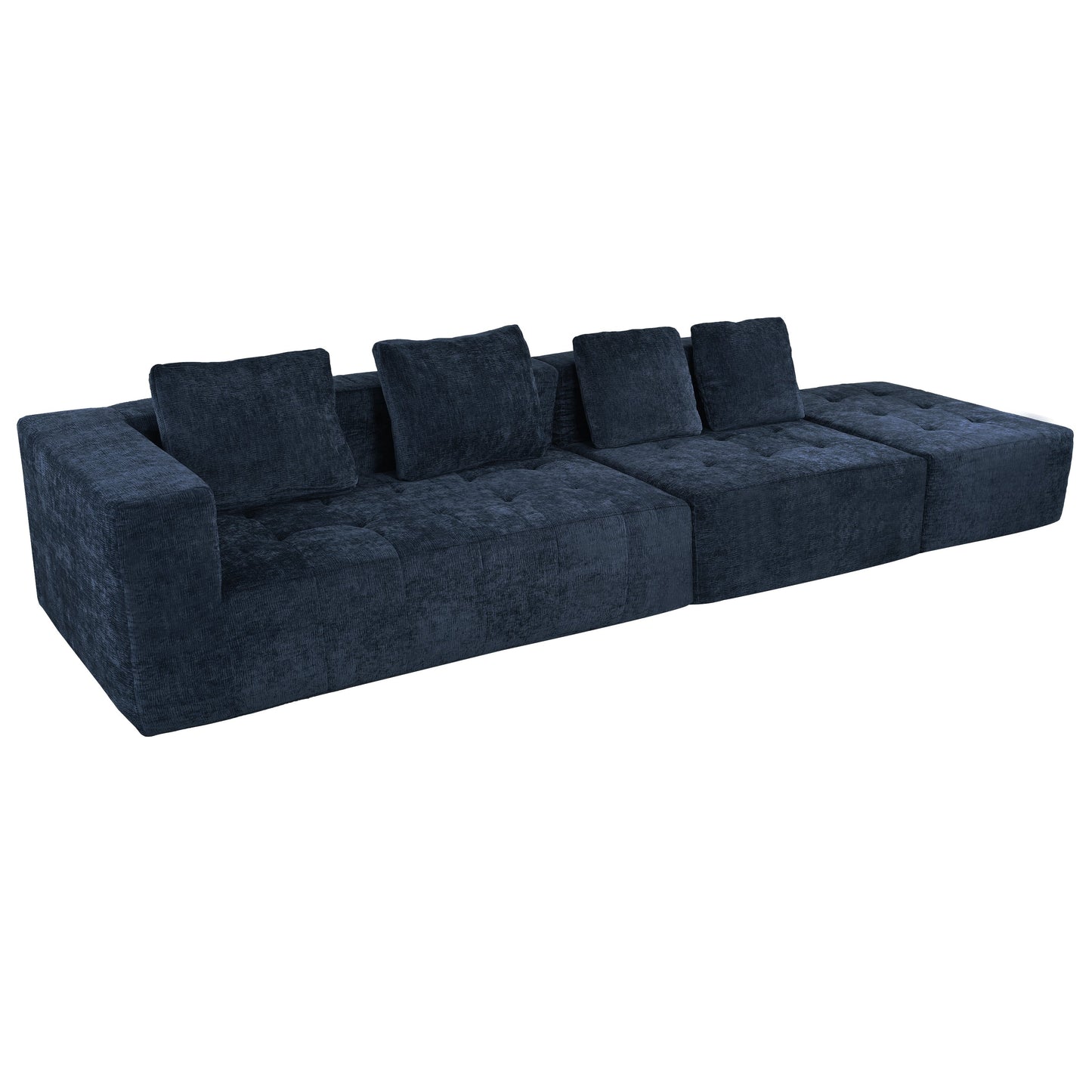 Modern Large Removable Modular Sofa, 3-Piece Set With Free Combination, Includes 4 Cushions, Ideal for Living Room