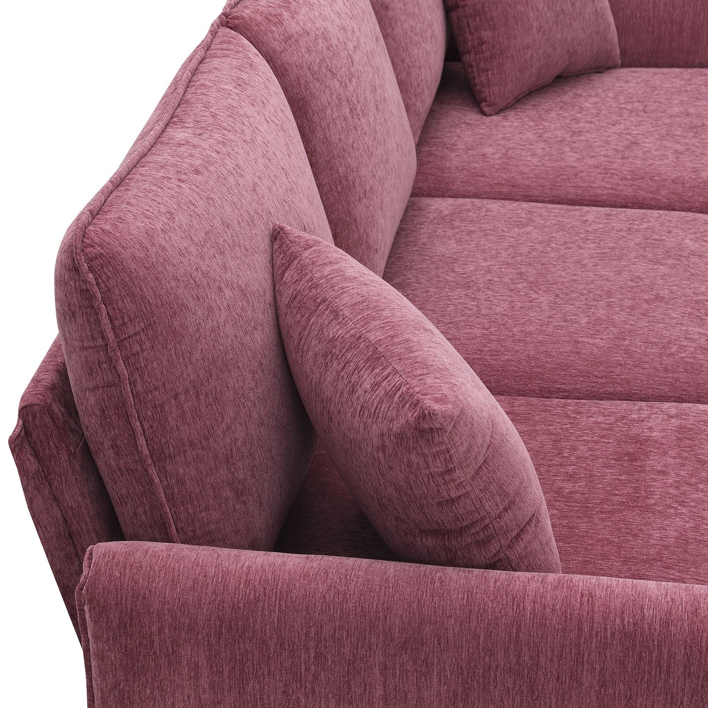 84 "Modern Chenille L-Shaped Sofa With Reversible Lounge,Convertible Sectional Couch Set,4 Seat Indoor Furniture