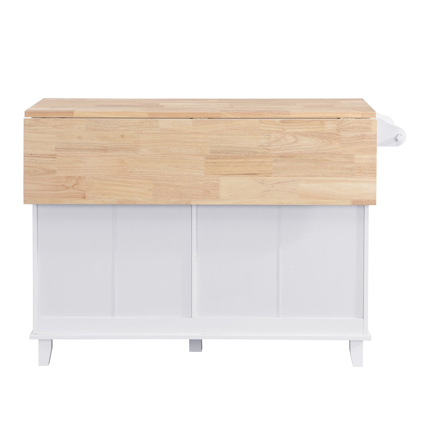 Farmhouse Kitchen Island Set With Drop Leaf and 2 Seatings,Dining Table Set With Storage Cabinet, Drawers and Towel Rack