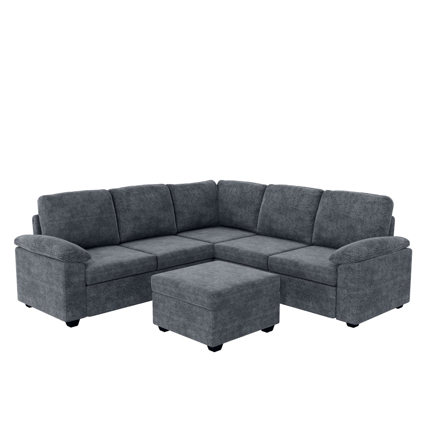 84*84" Modern Velvet Sectional Sofa Set,Large U Shaped Upholstered Corner Couch With Ottoman,Armrest Pillow
