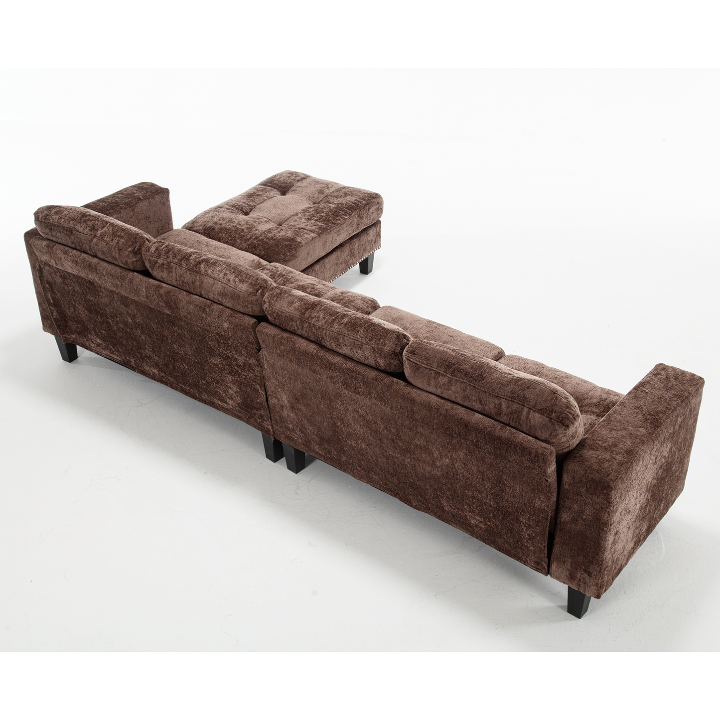 5 Seat Modular Sofa,with Storage Ottoman, Convertible Sectional Sofa, L Shaped Couch , Reversible Chaise ,Riveted Sofa