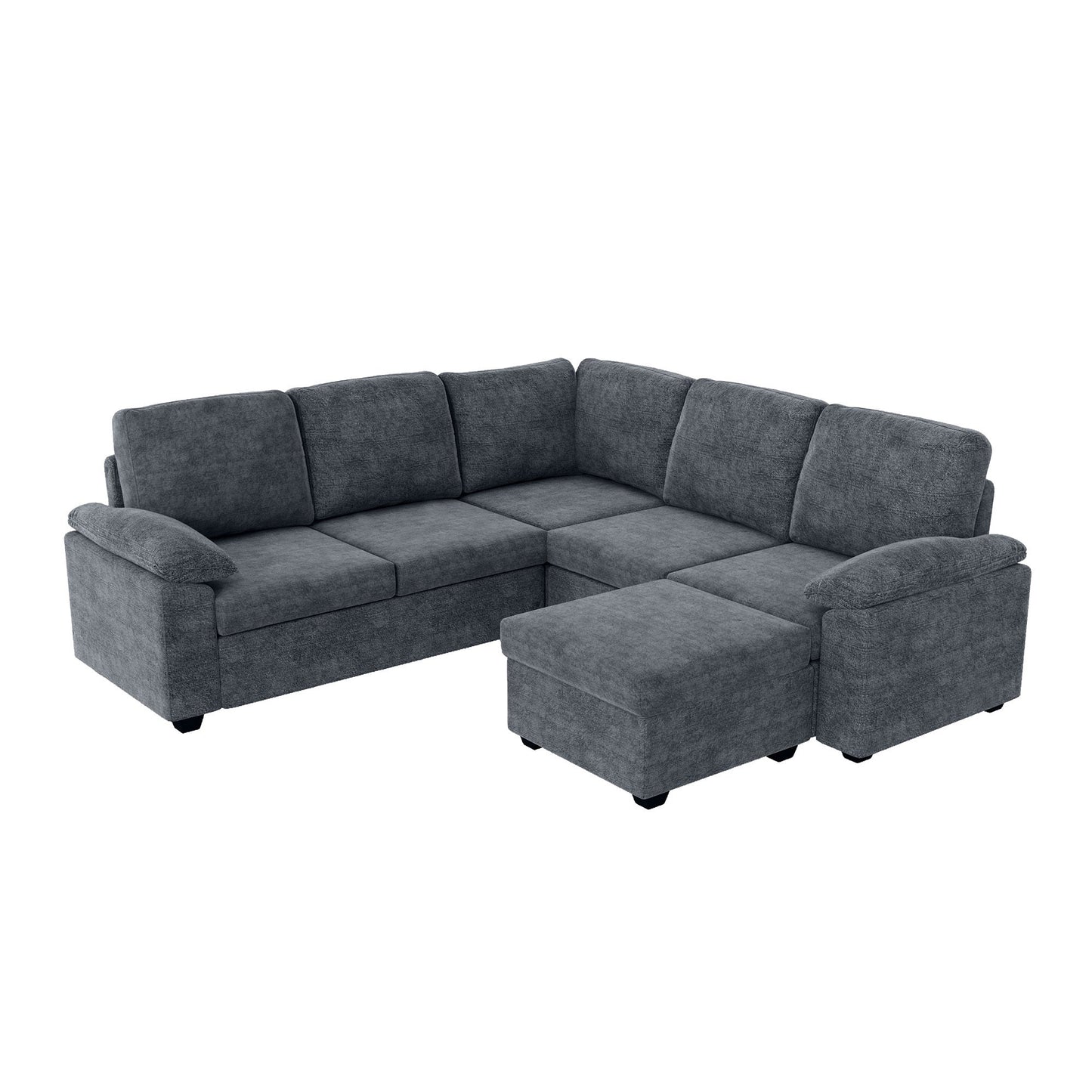 84*84" Modern Velvet Sectional Sofa Set,Large U Shaped Upholstered Corner Couch With Ottoman,Armrest Pillow