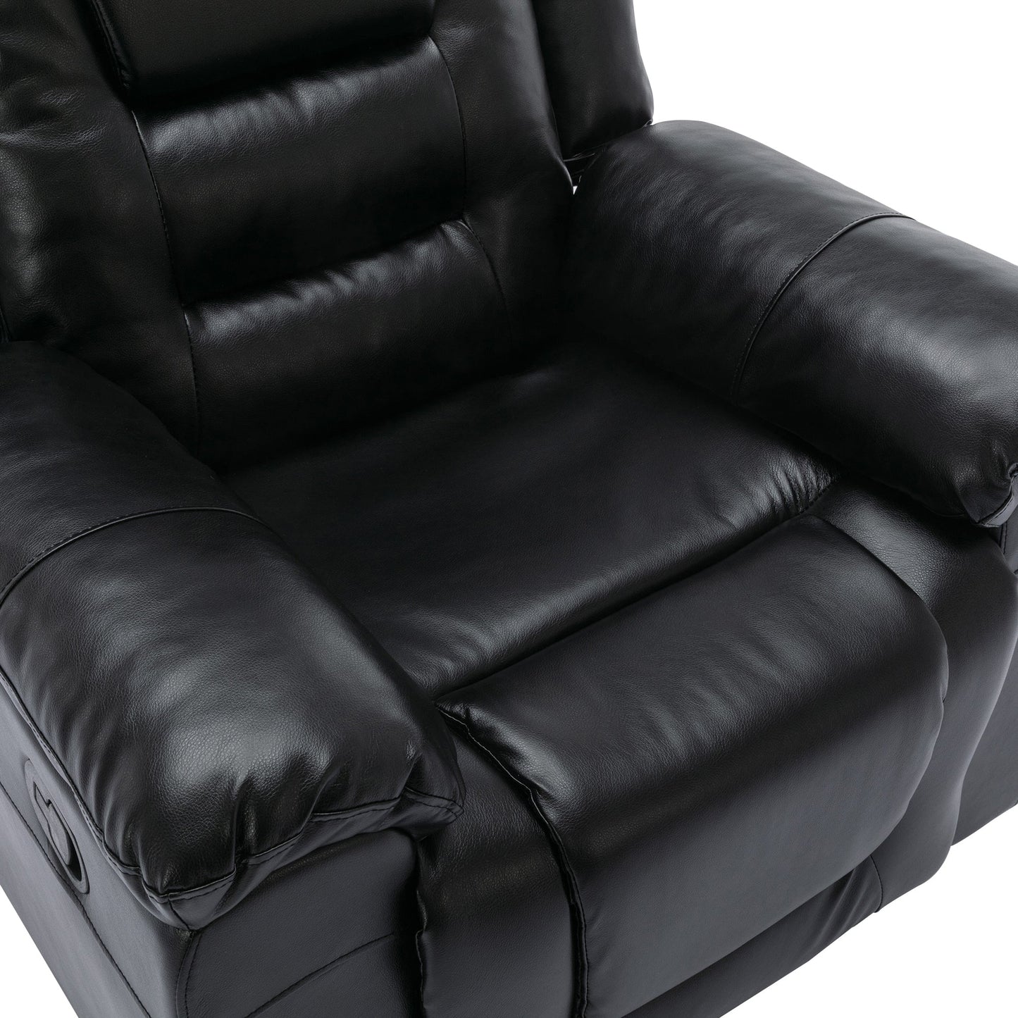 2 Seater Home Theater Recliner Manual Recliner Chair With a Storage Box and Two Cup Holders for Living Room,Bedroom, Black