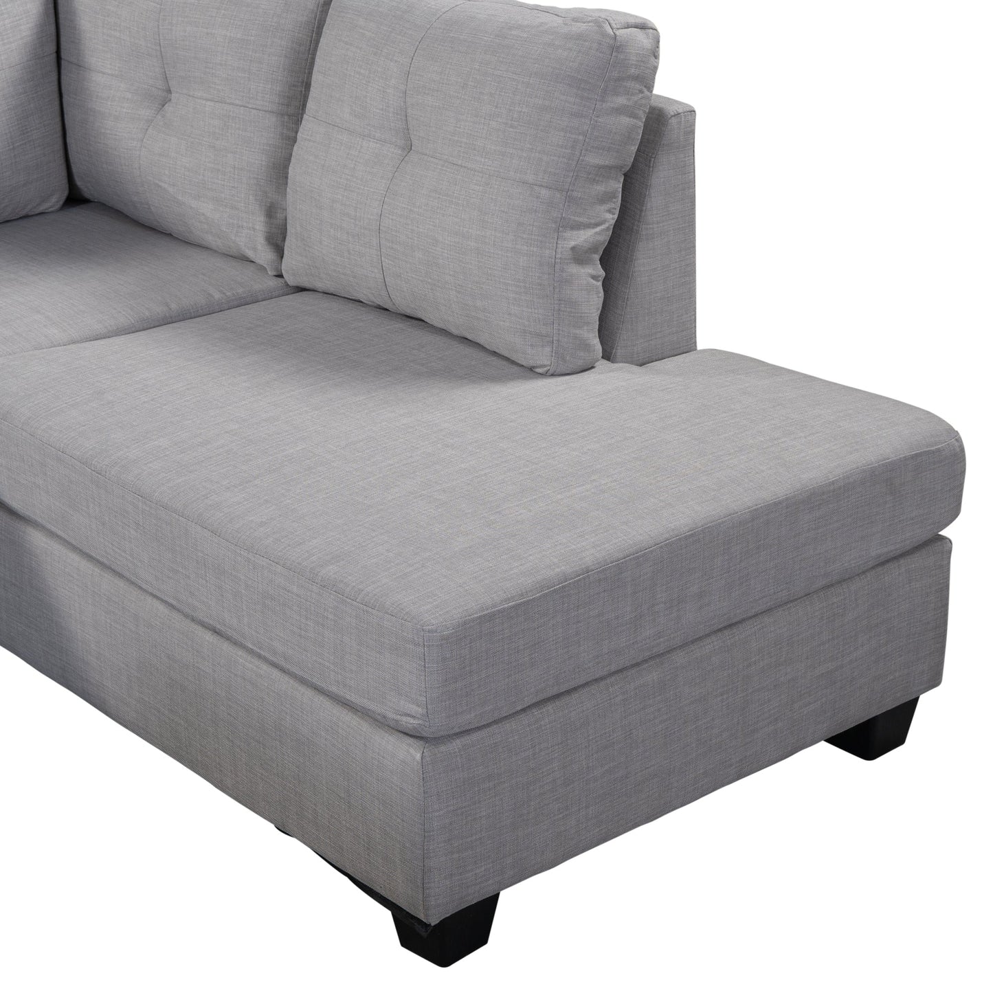 Reversible Sectional Sofa Space Saving With Storage Ottoman Rivet Ornament