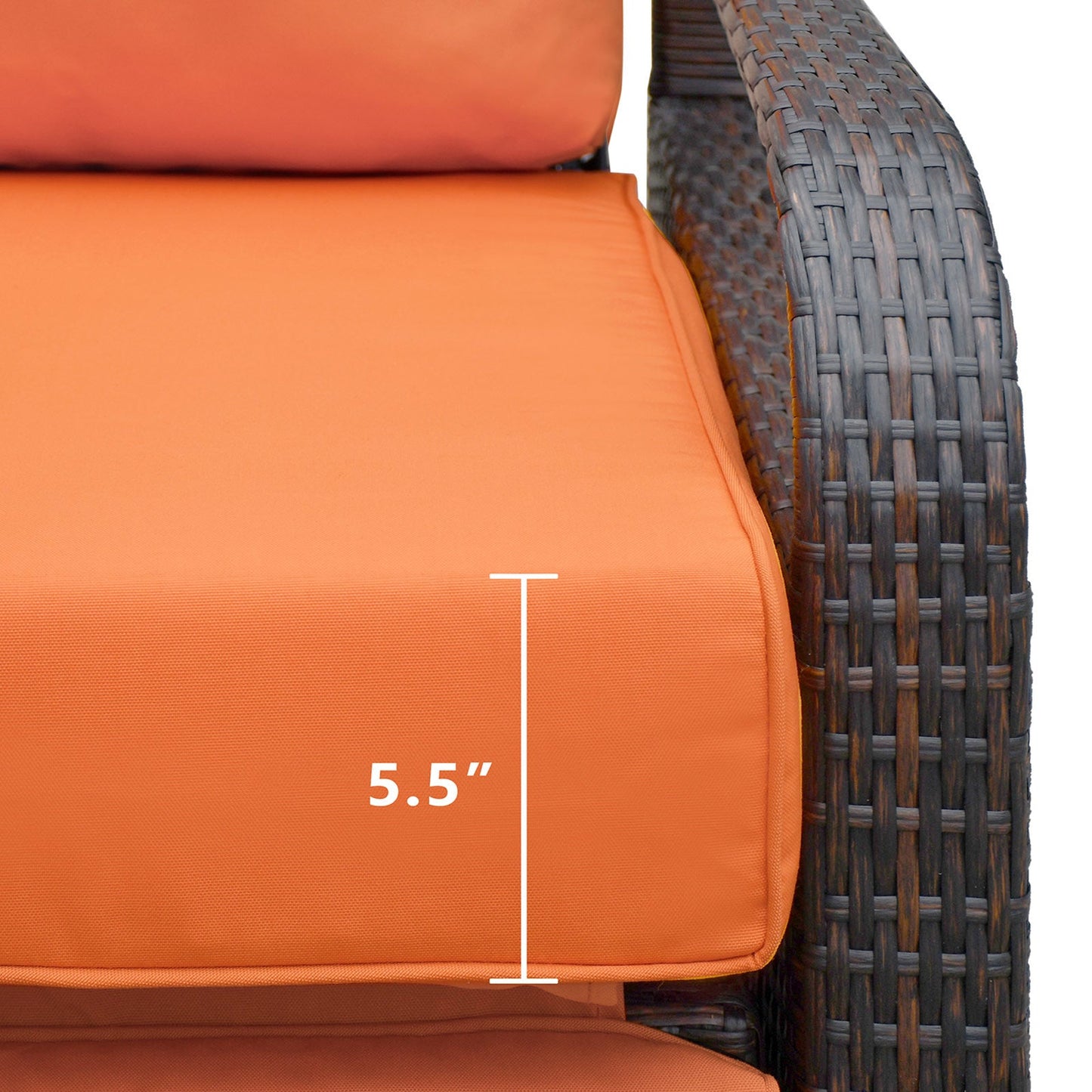 Outdoor Recliner Chair; Automatic Adjustable Wicker Lounge Recliner Chair With 5.12'' Thicken Cushion
