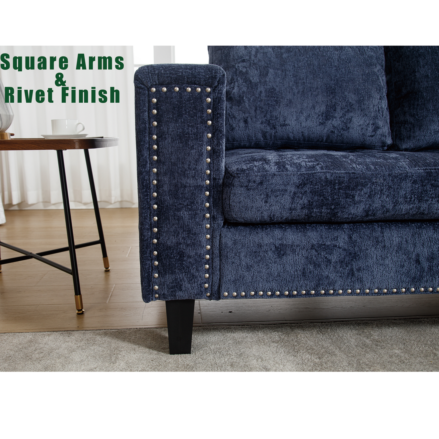 5 Seat Modular Sofa,with Storage Ottoman, Convertible Sectional Sofa, L Shaped Couch , Reversible Chaise ,Riveted Sofa