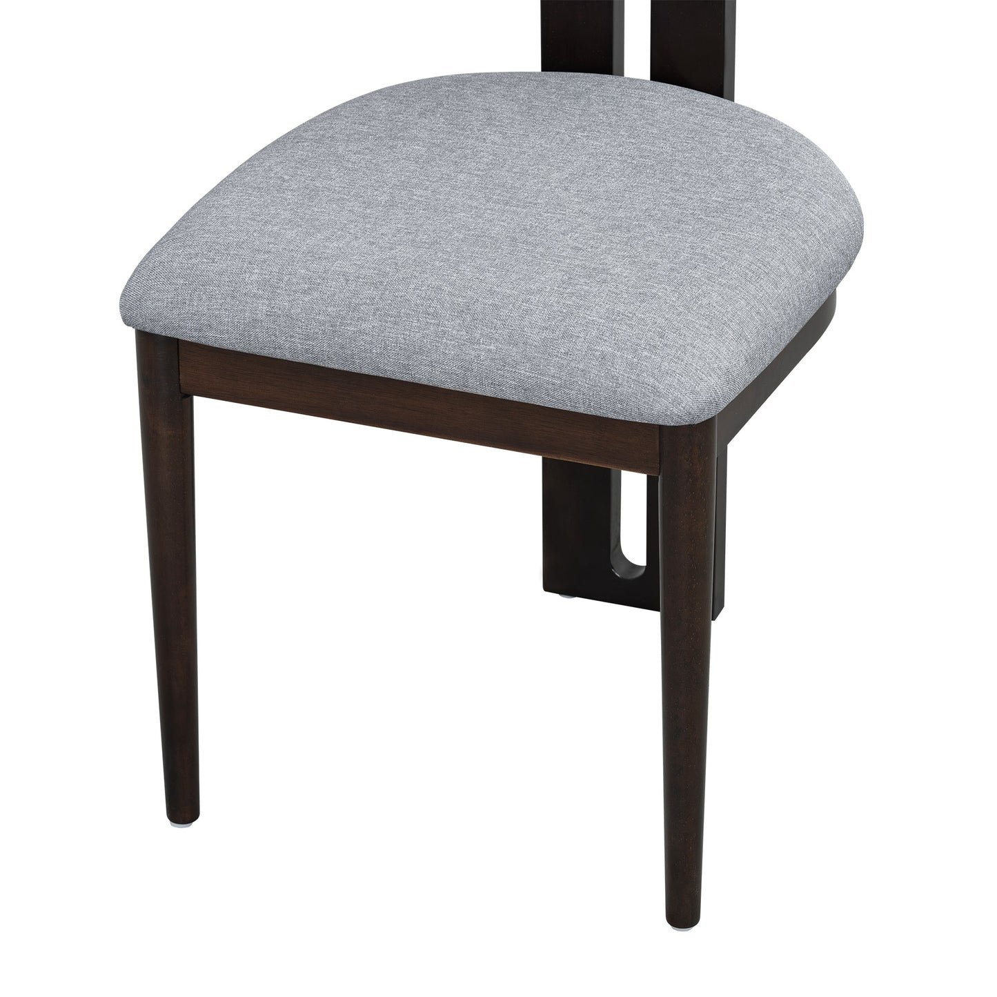 6-Piece Dining Set, Mid-Century Modern Table Set for 6 Persons With 4 Chairs and Bench, Padded Seats and Backrest